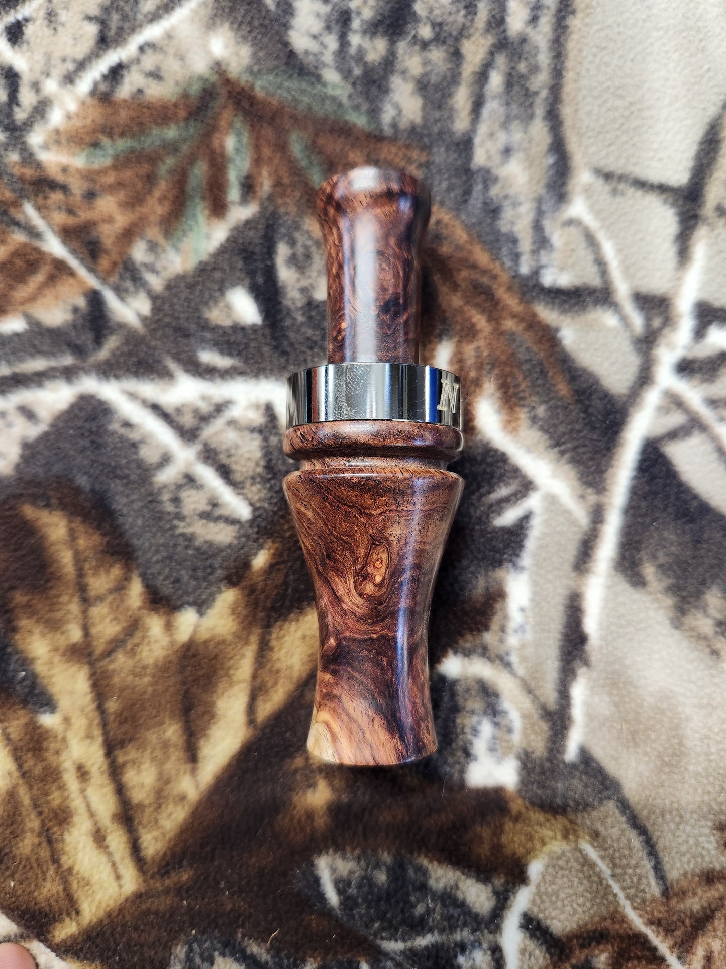 Honduran rose wood burl teal and wood duck call