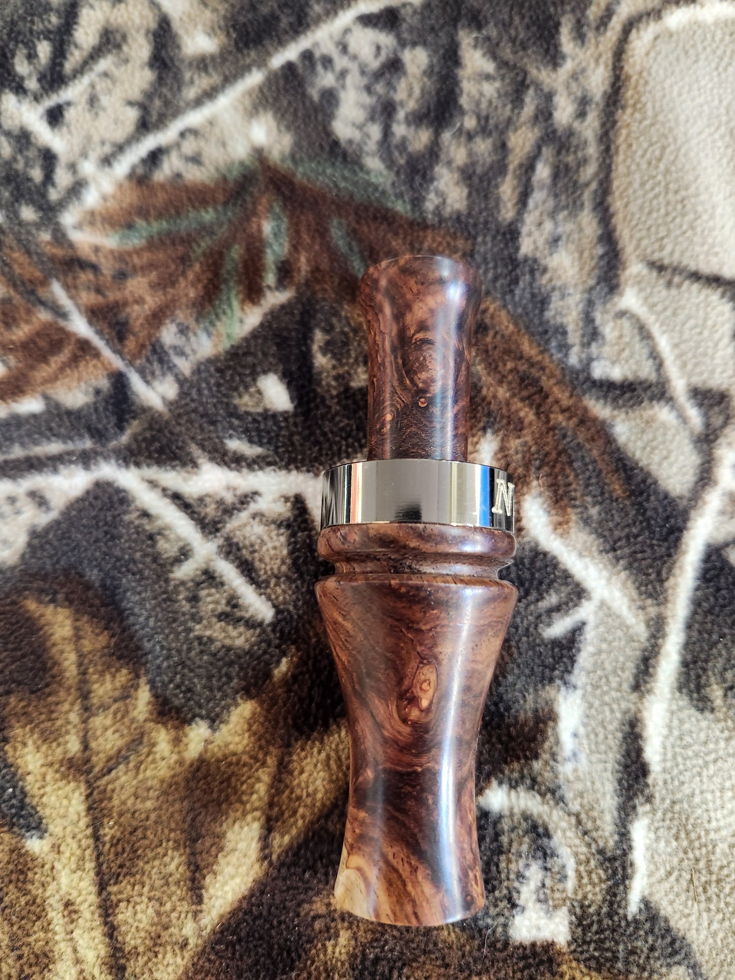 Honduran rose wood burl teal and wood duck call