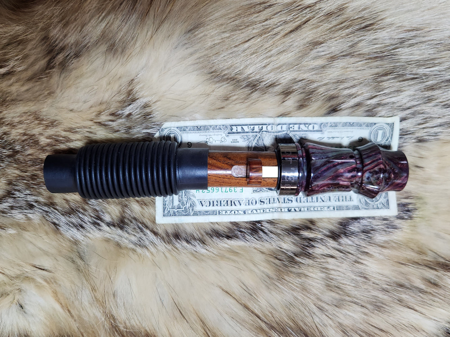 Dyed black ash burl adustable deer grunt call