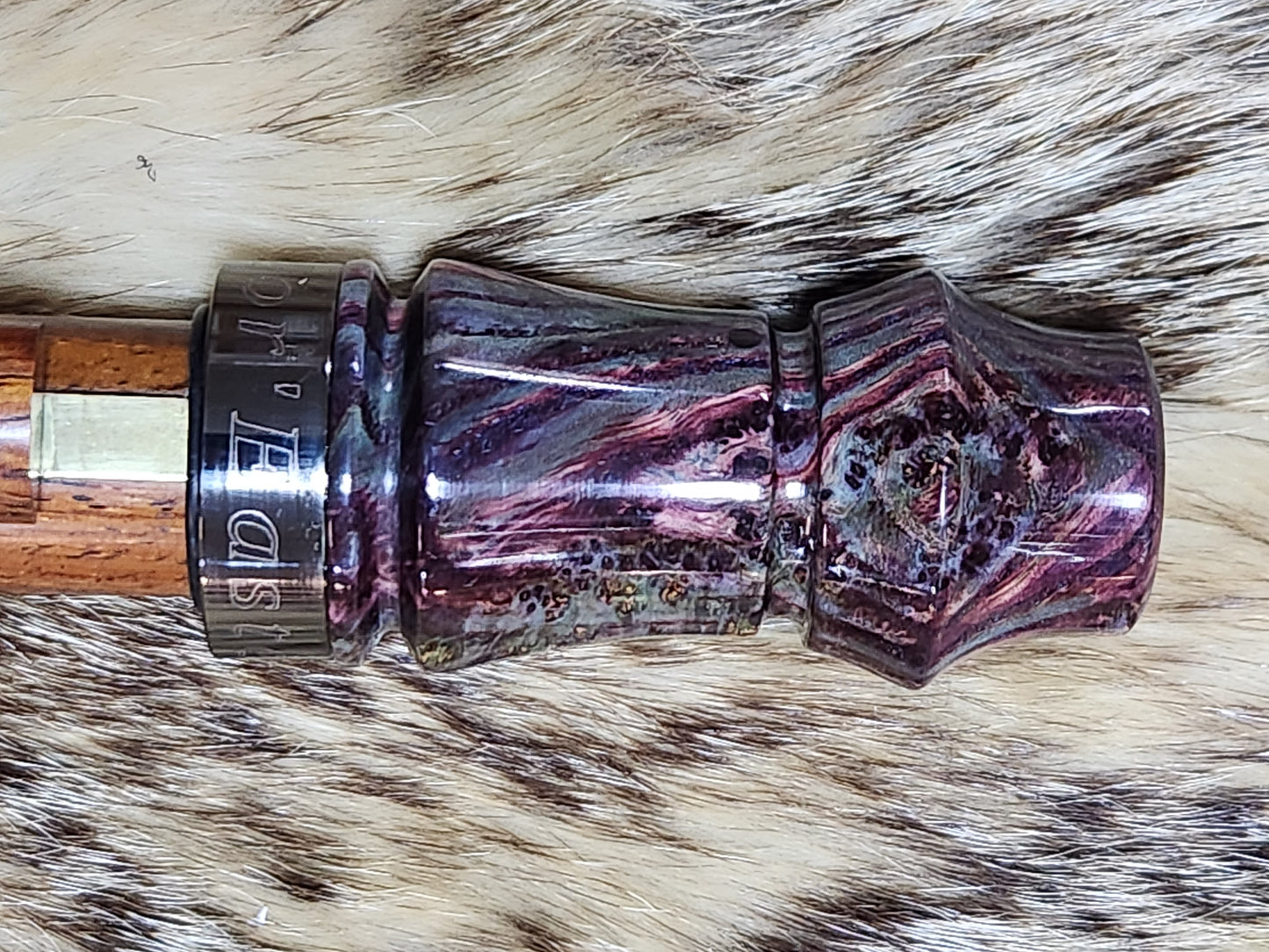 Dyed black ash burl adustable deer grunt call