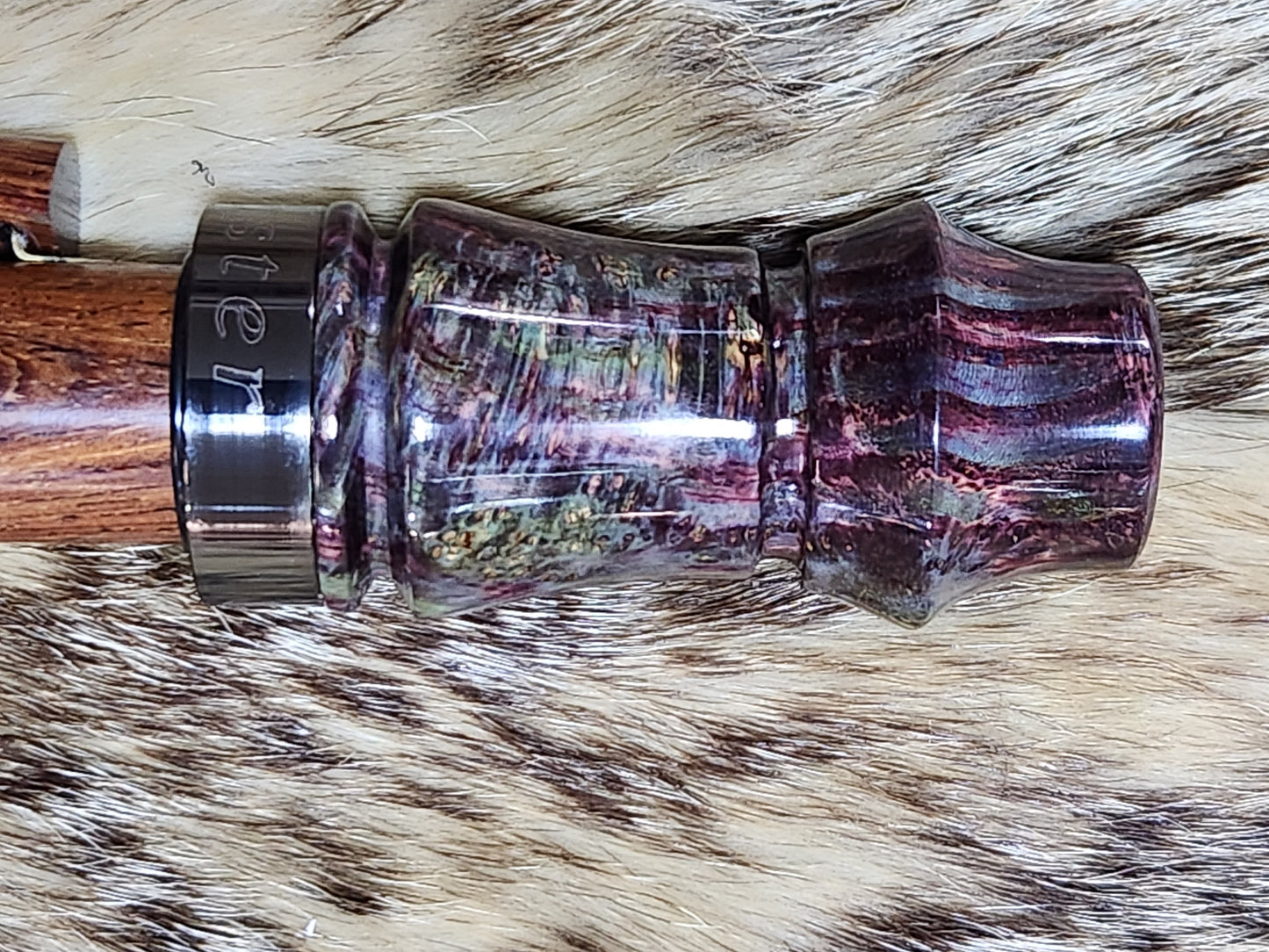 Dyed black ash burl adustable deer grunt call