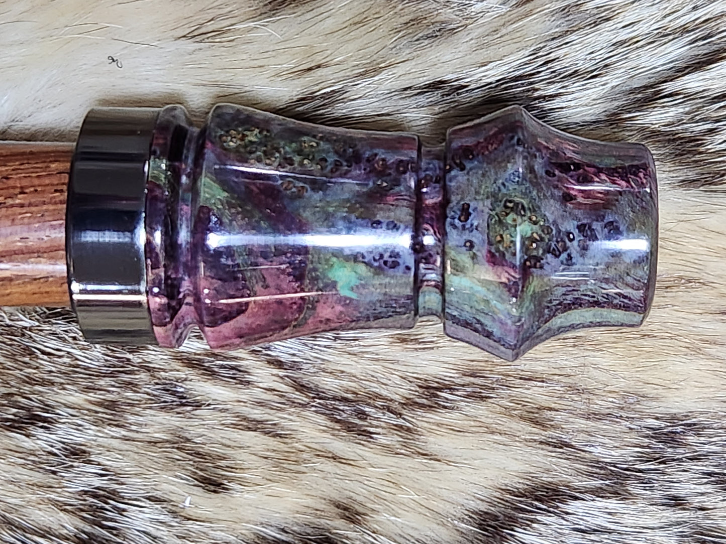 Dyed black ash burl adustable deer grunt call