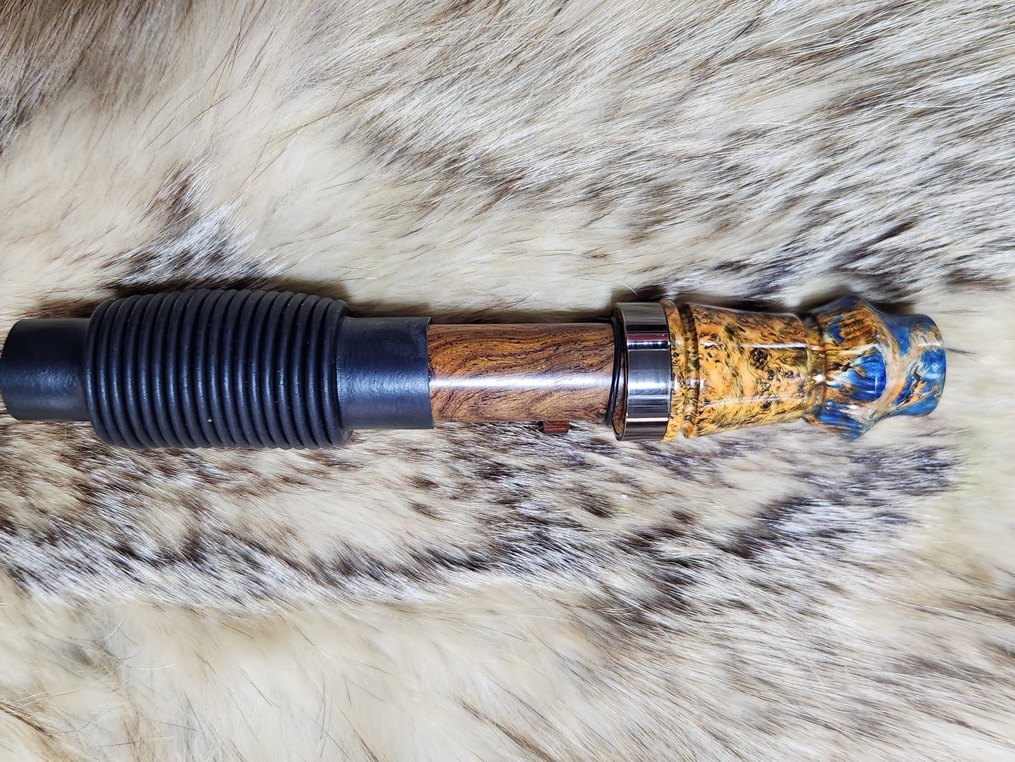 Triple dyed boxelder burl adjustable grunt call