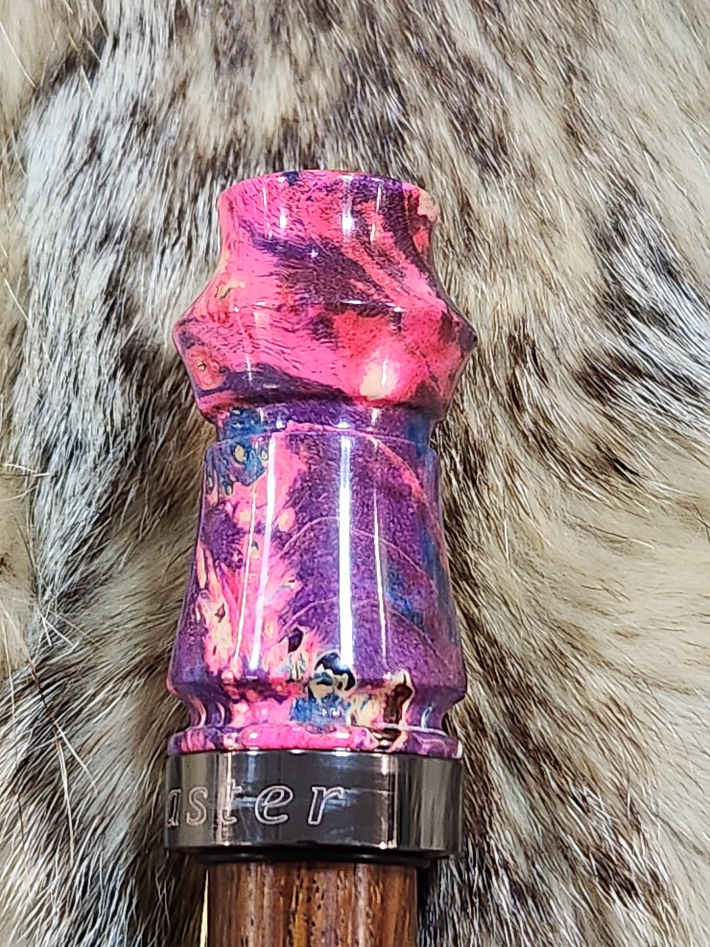 Triple dyed boxelder burl adjustable deer grunt call