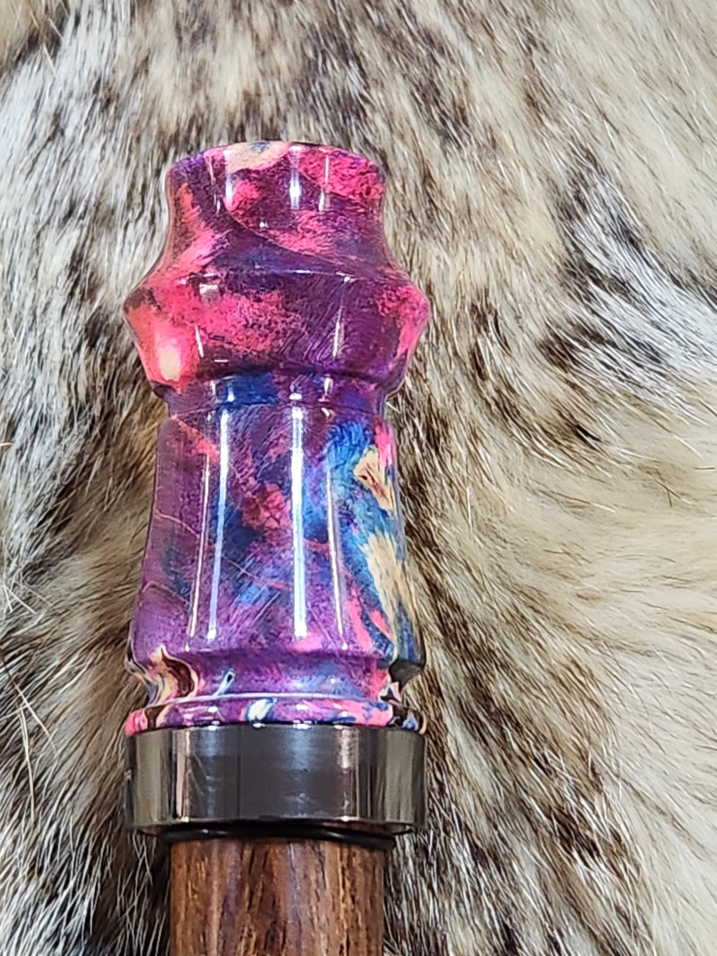 Triple dyed boxelder burl adjustable deer grunt call