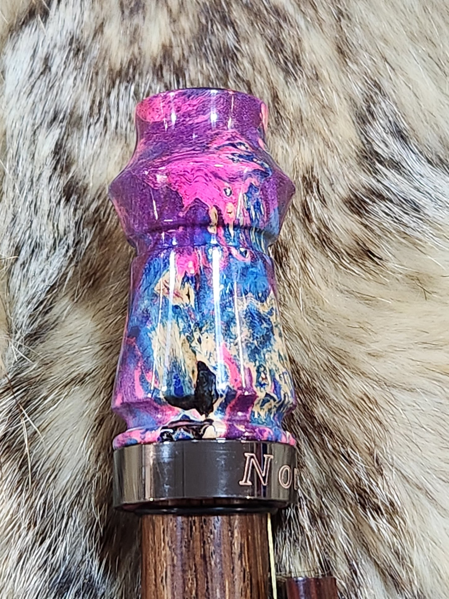 Triple dyed boxelder burl adjustable deer grunt call