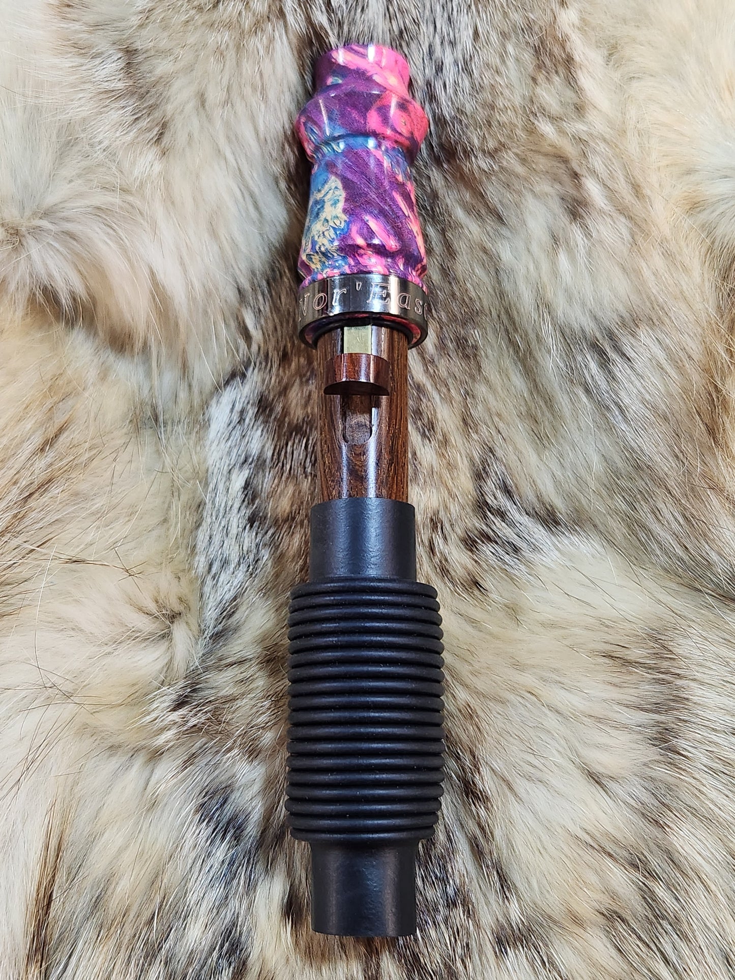 Triple dyed boxelder burl adjustable deer grunt call