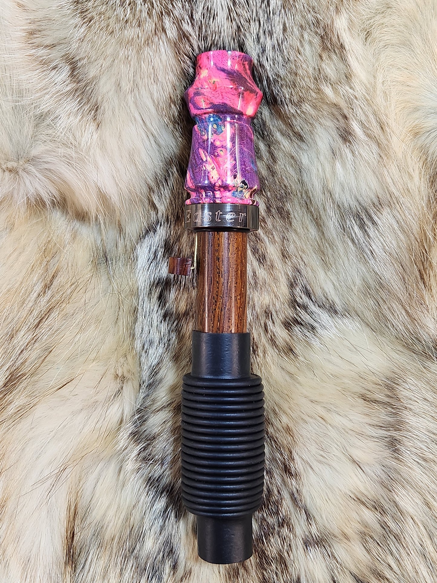 Triple dyed boxelder burl adjustable deer grunt call