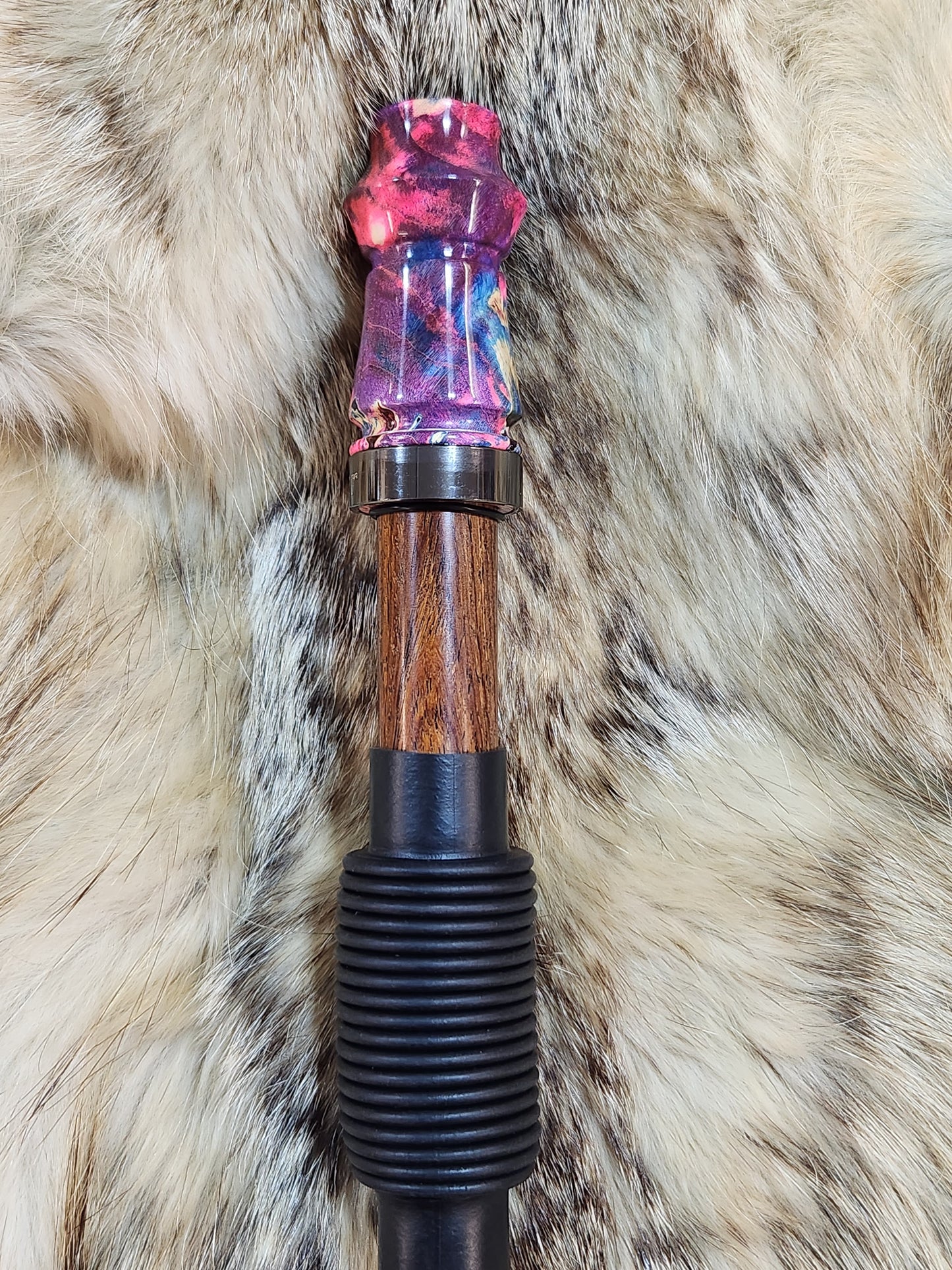 Triple dyed boxelder burl adjustable deer grunt call