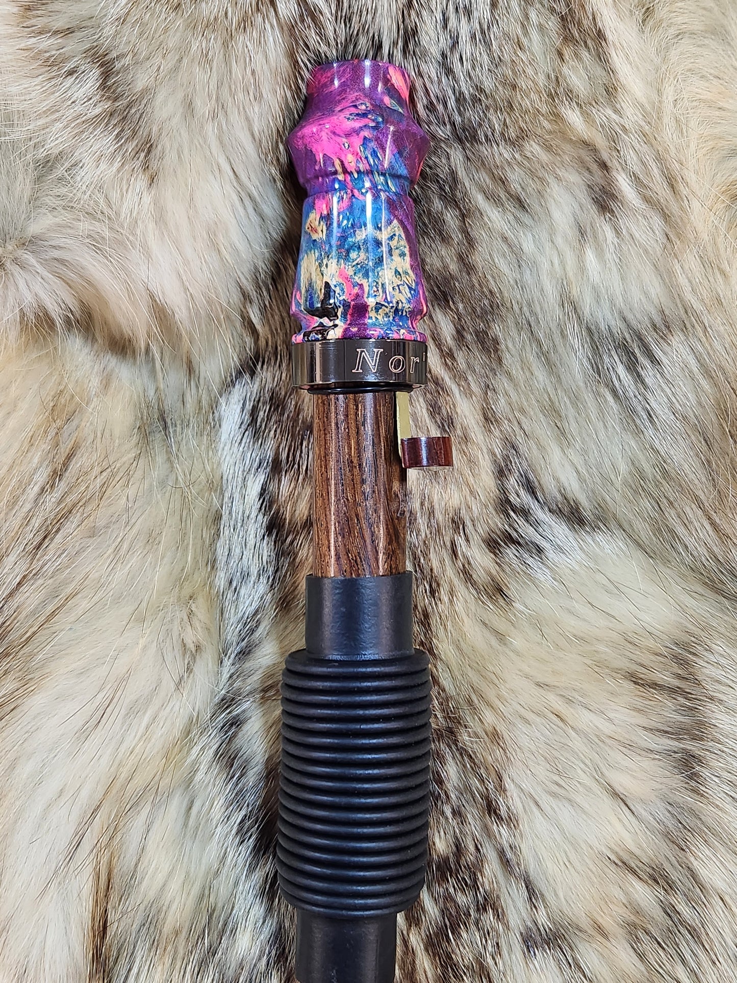 Triple dyed boxelder burl adjustable deer grunt call