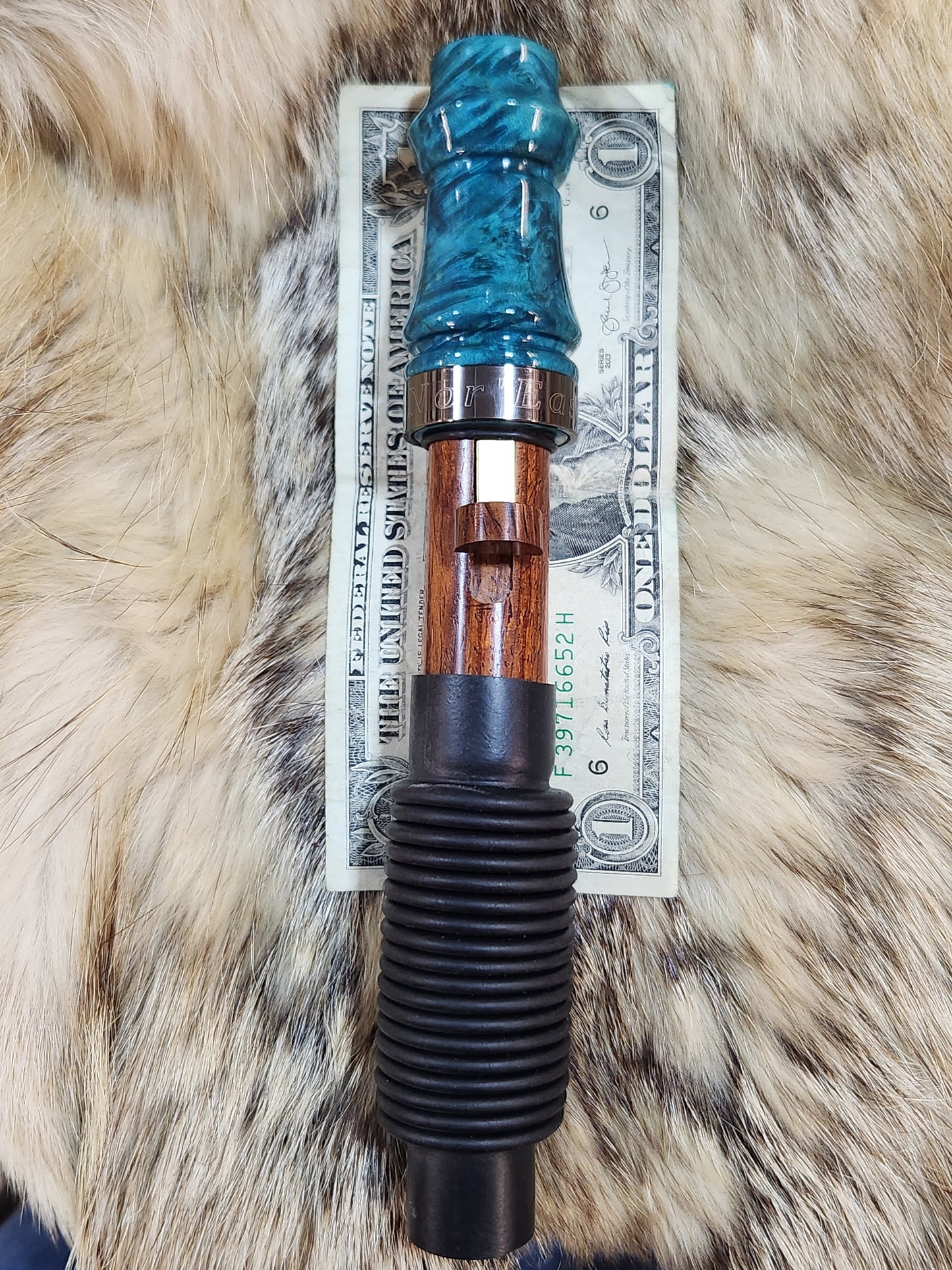 Dyed amboyna burl wood adjustable deer grunt call