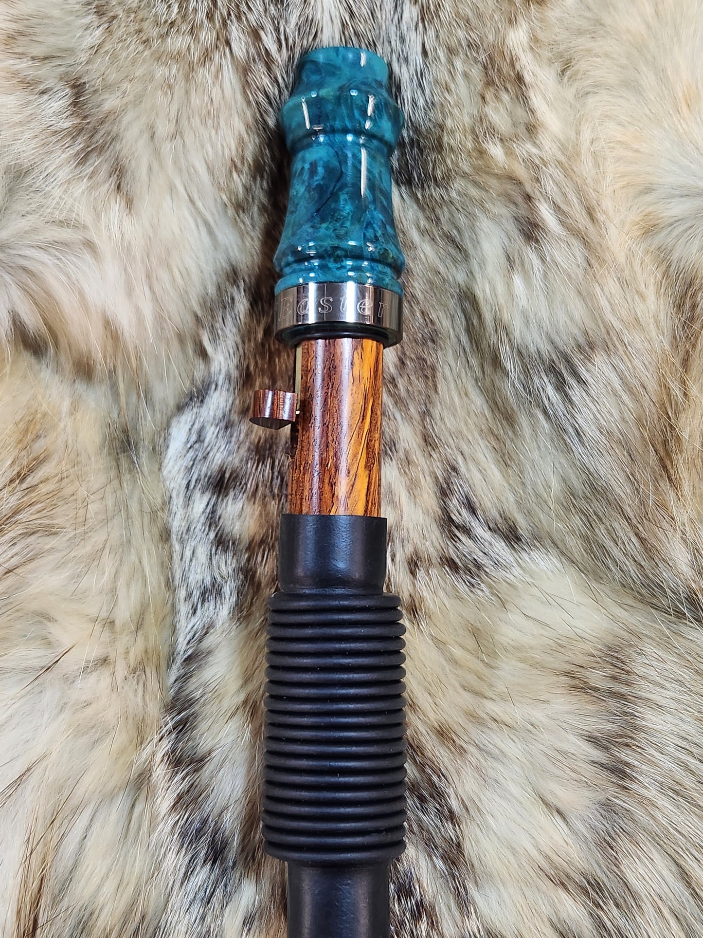 Dyed amboyna burl wood adjustable deer grunt call