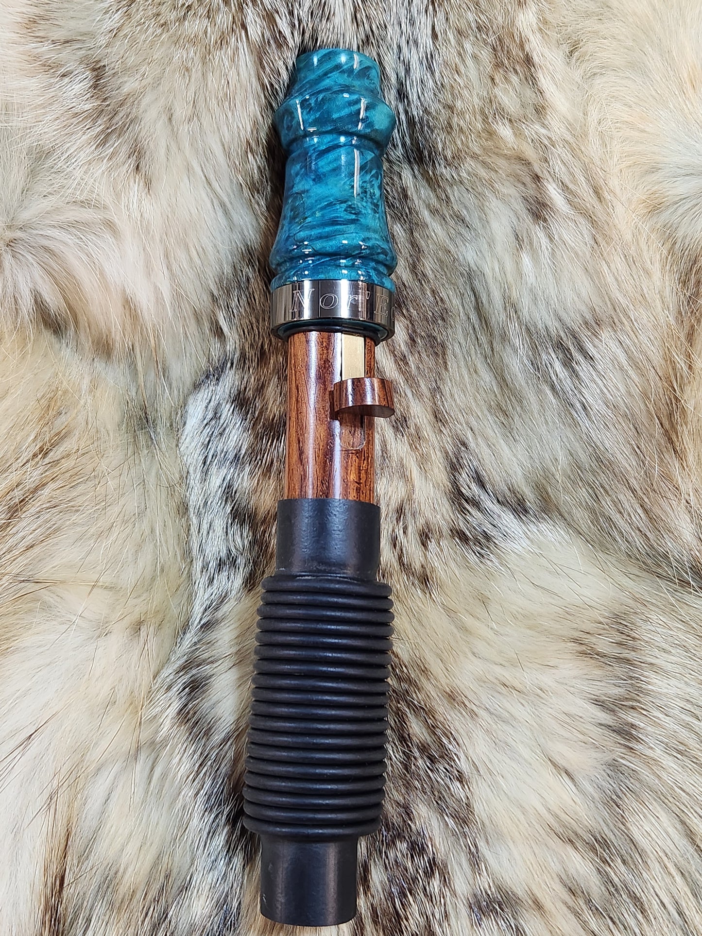 Dyed amboyna burl wood adjustable deer grunt call