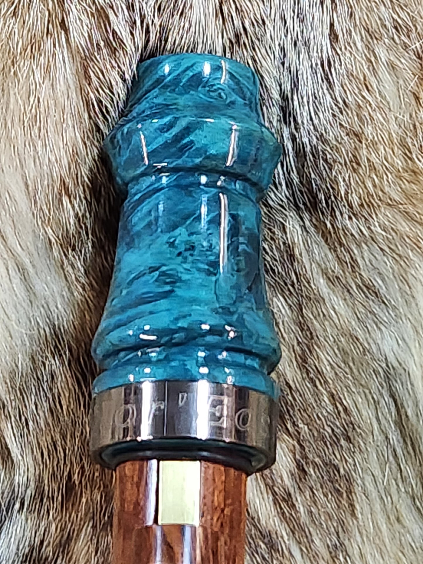 Dyed amboyna burl wood adjustable deer grunt call