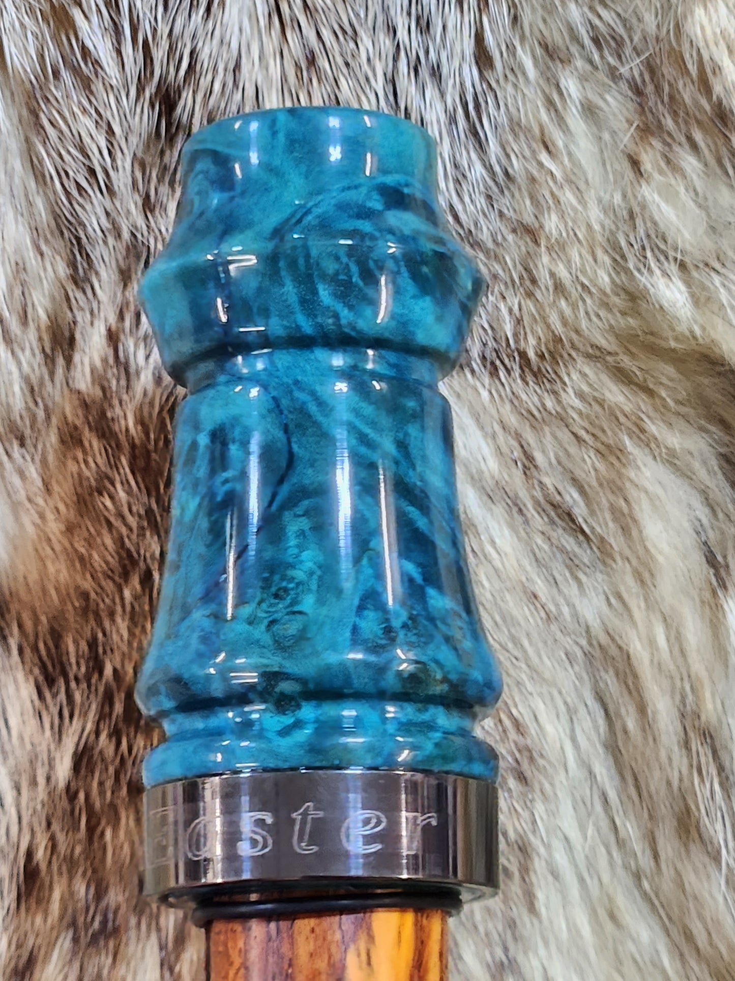 Dyed amboyna burl wood adjustable deer grunt call