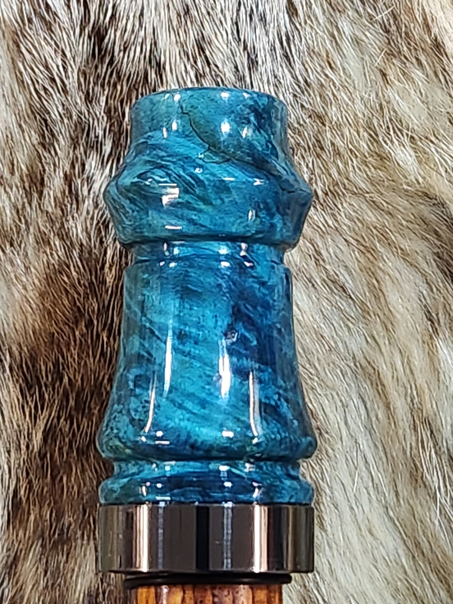 Dyed amboyna burl wood adjustable deer grunt call
