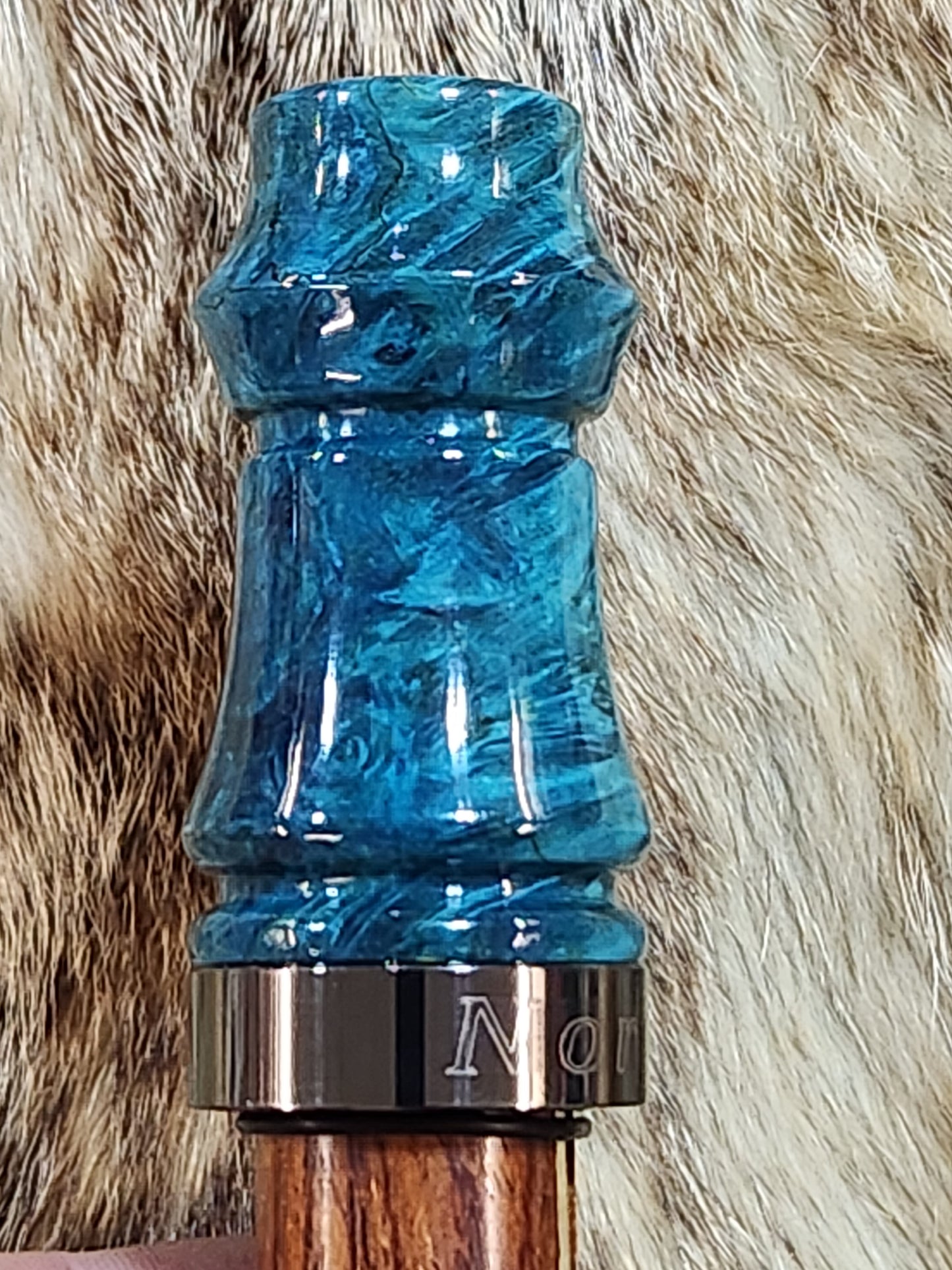 Dyed amboyna burl wood adjustable deer grunt call