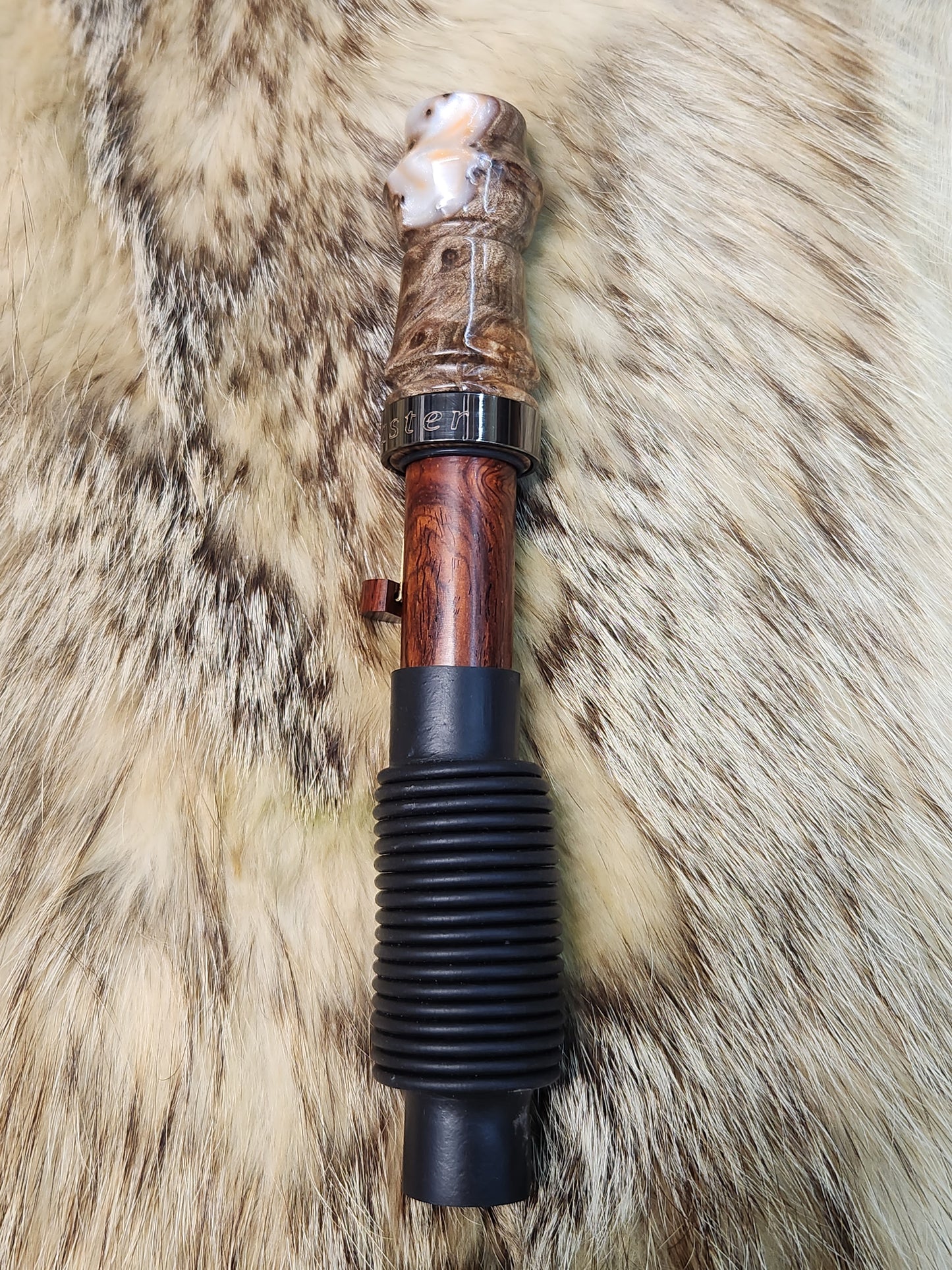 Amboyna burl wood adjustable deer grunt call