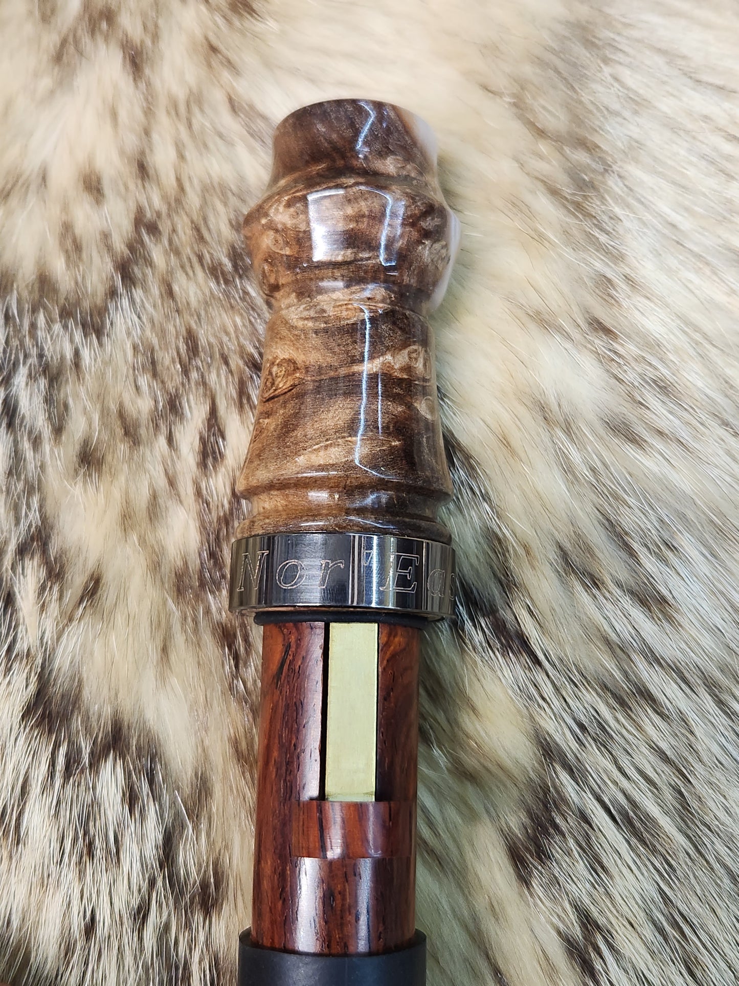 Amboyna burl wood adjustable deer grunt call