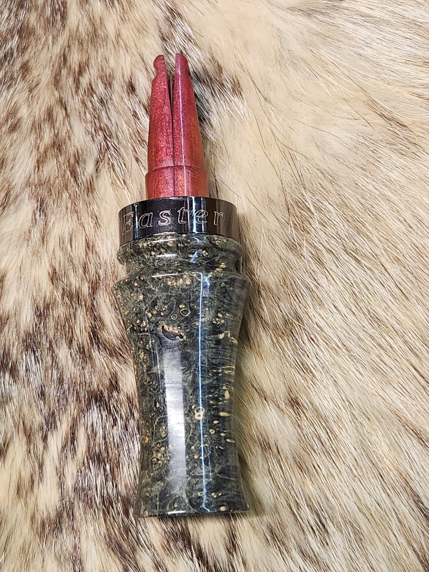 Stabilized boxelder burl crow Call