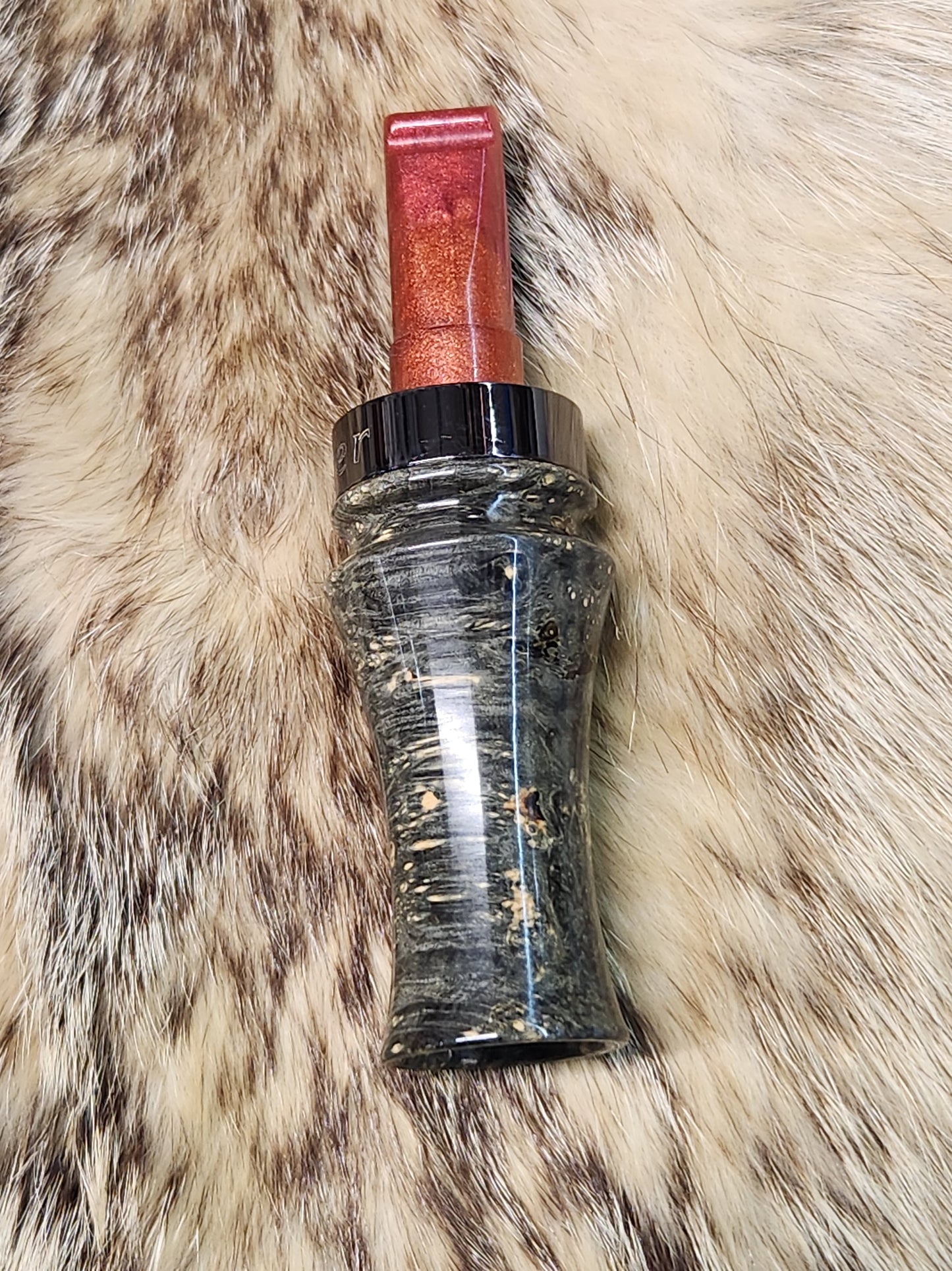 Stabilized boxelder burl crow Call