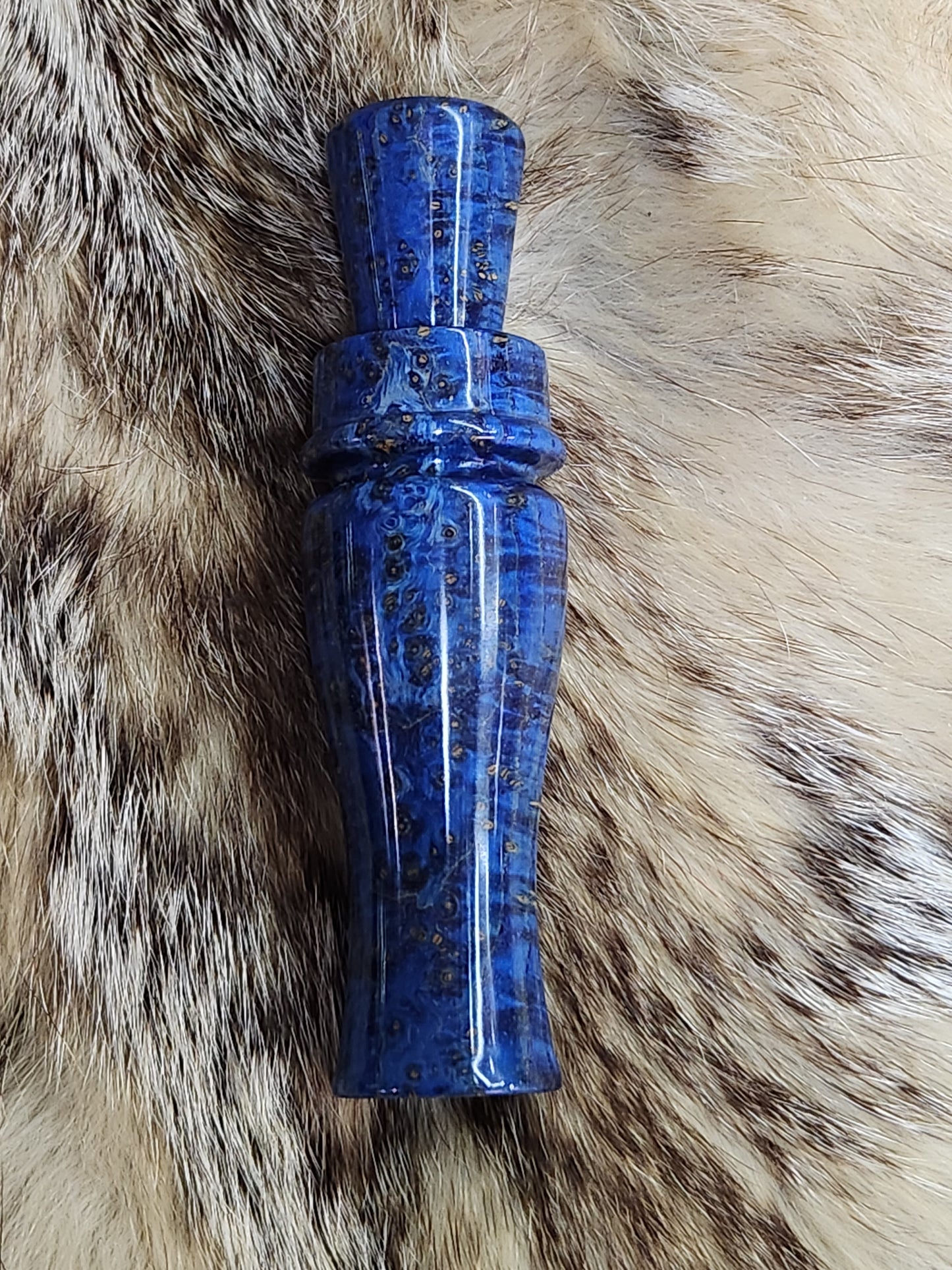 Stabilized and Dyed black ash burl wood duck & teal call