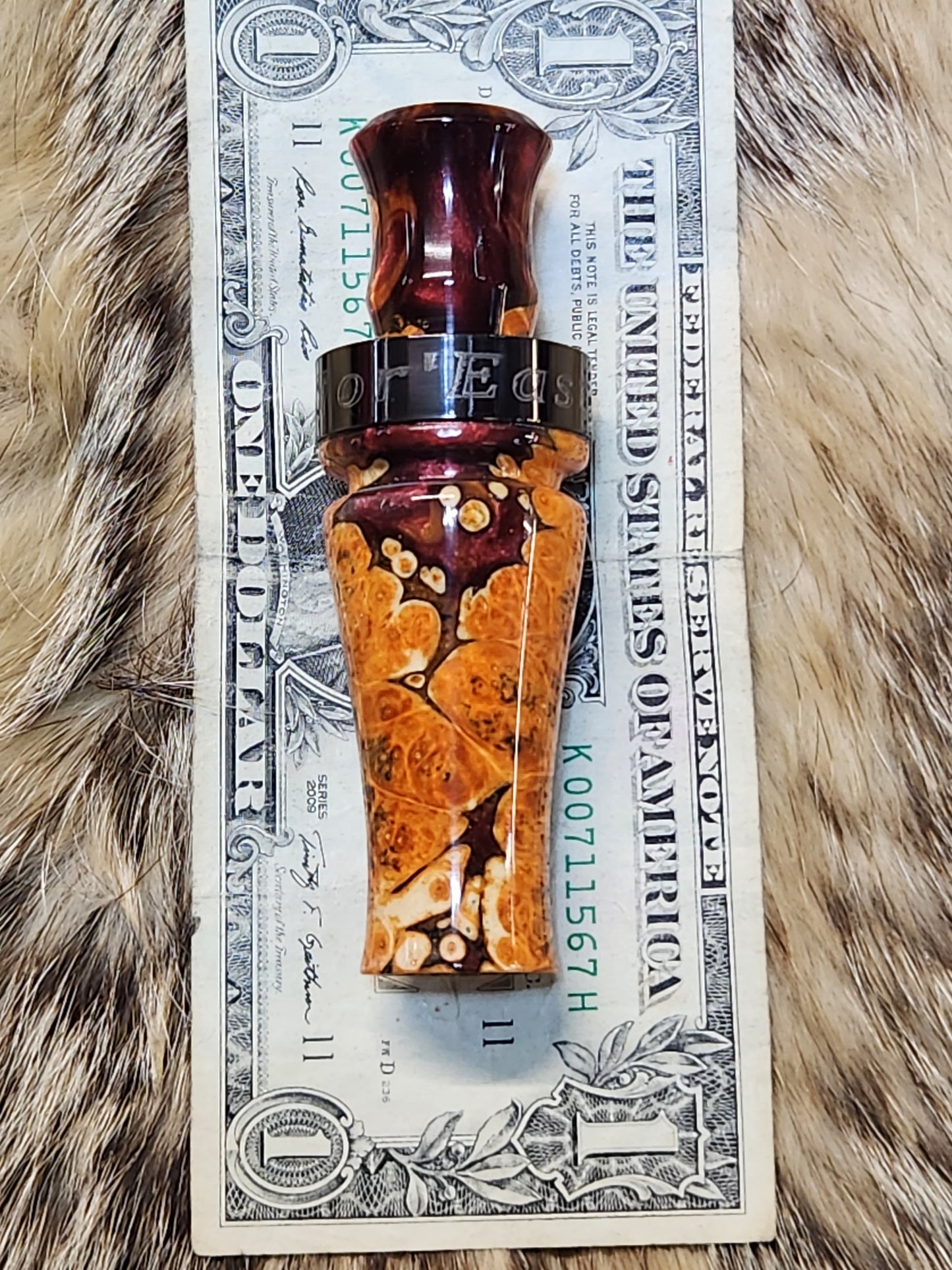 Boxelder burl wood in resin wood duck and teal call