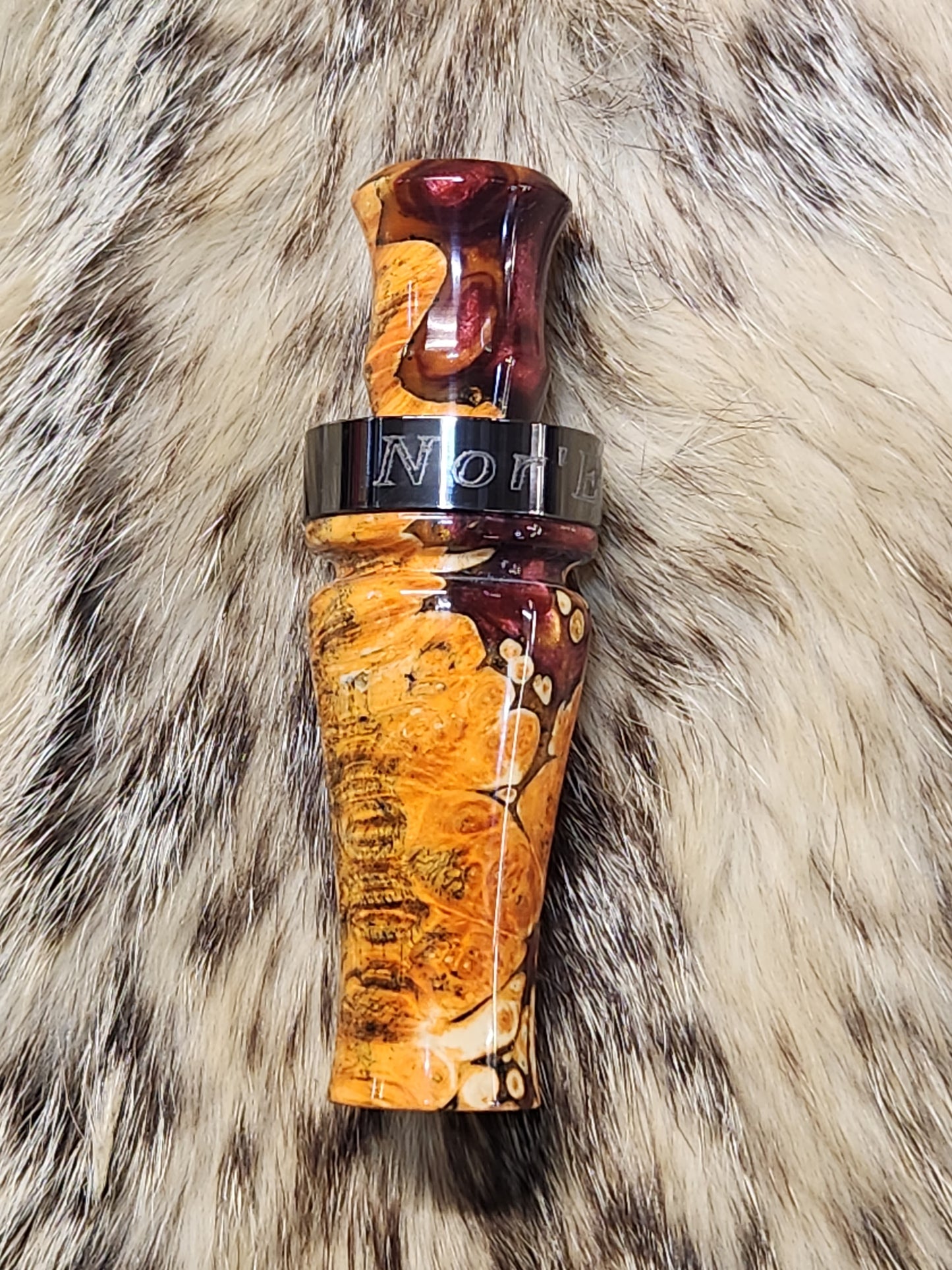 Boxelder burl wood in resin wood duck and teal call