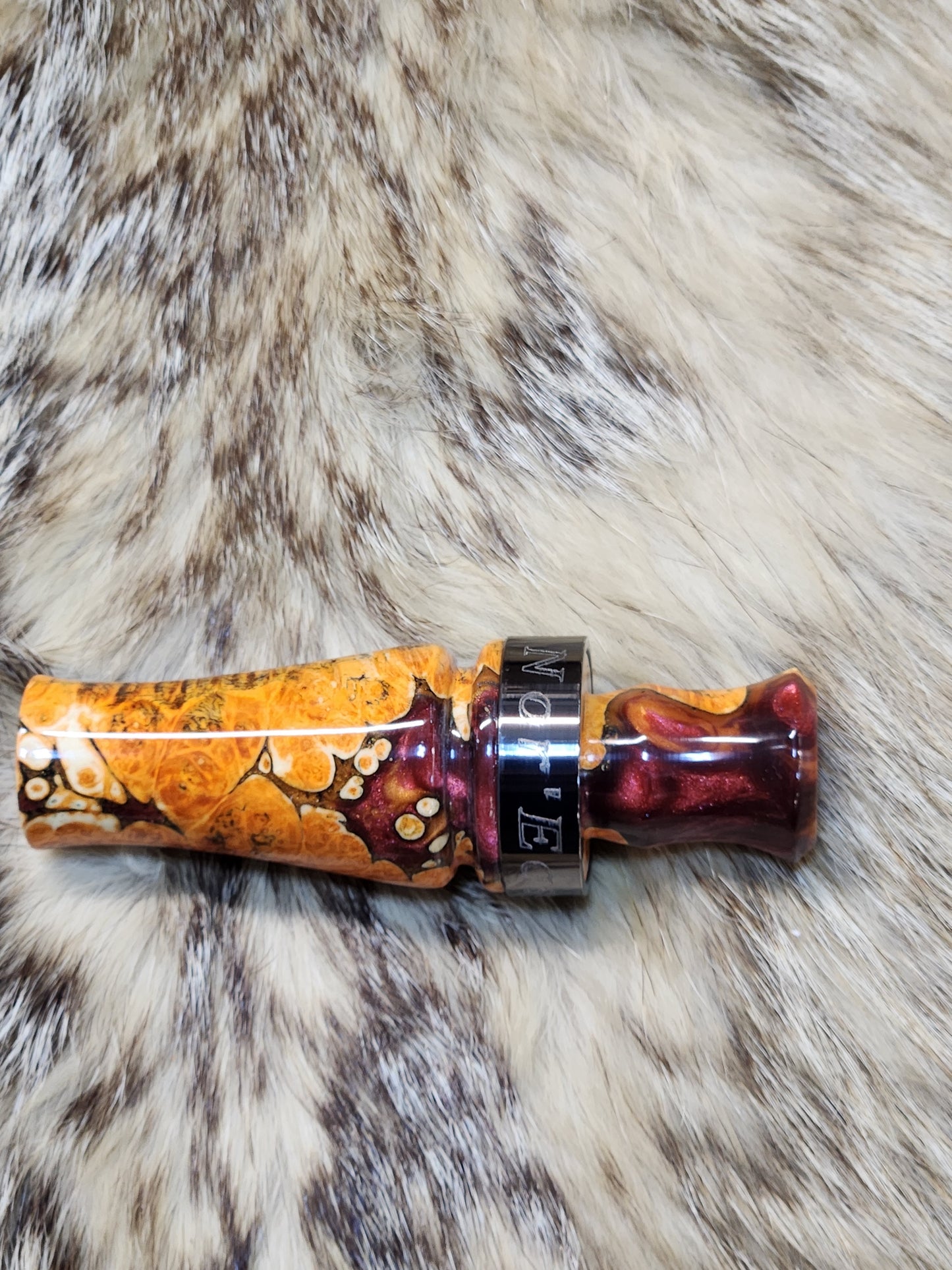 Boxelder burl wood in resin wood duck and teal call