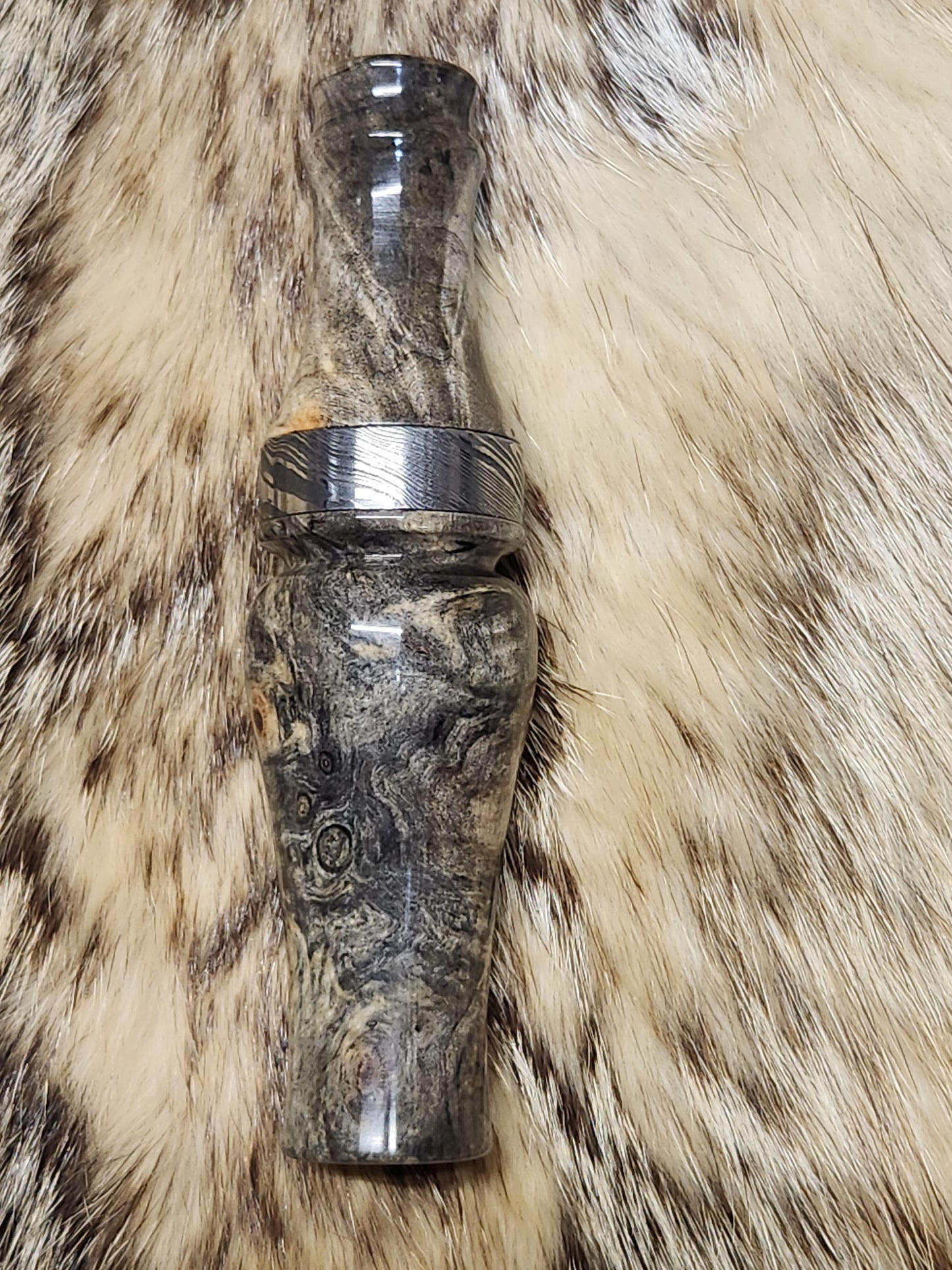 Stabilized buckeye burl wood double Reed Duck Call cocobolo wood tone board