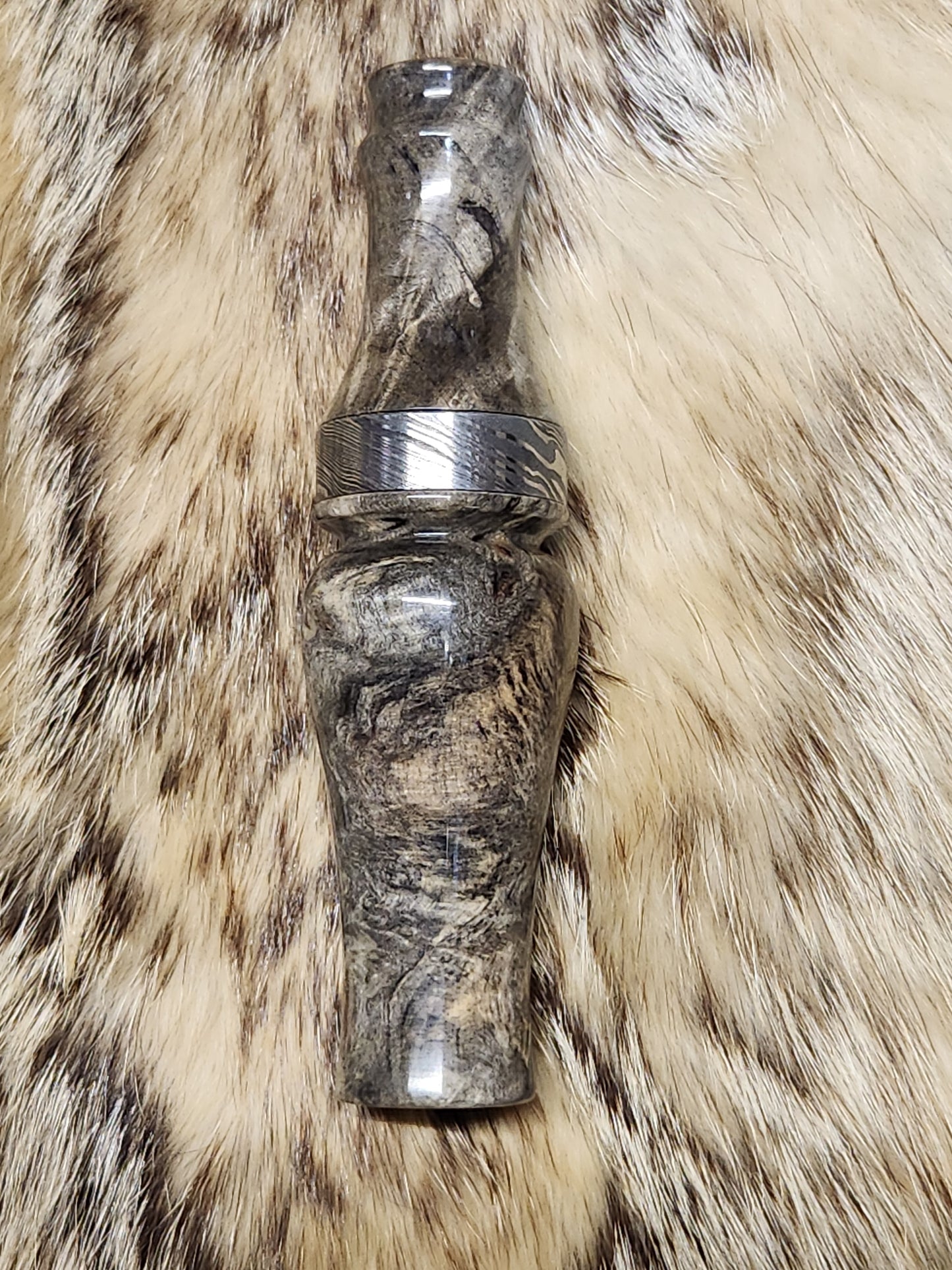 Stabilized buckeye burl wood double Reed Duck Call cocobolo wood tone board