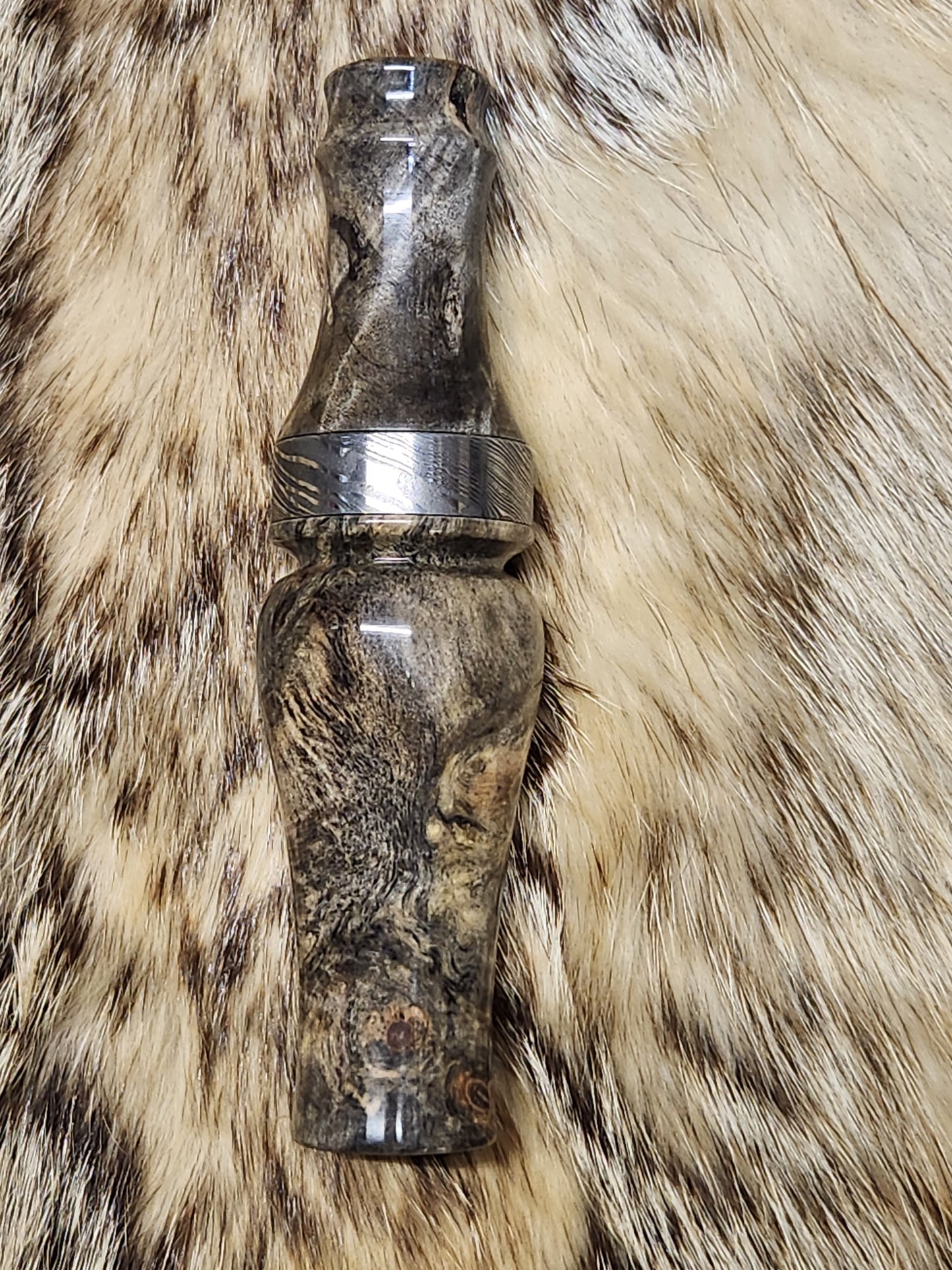 Stabilized buckeye burl wood double Reed Duck Call cocobolo wood tone board