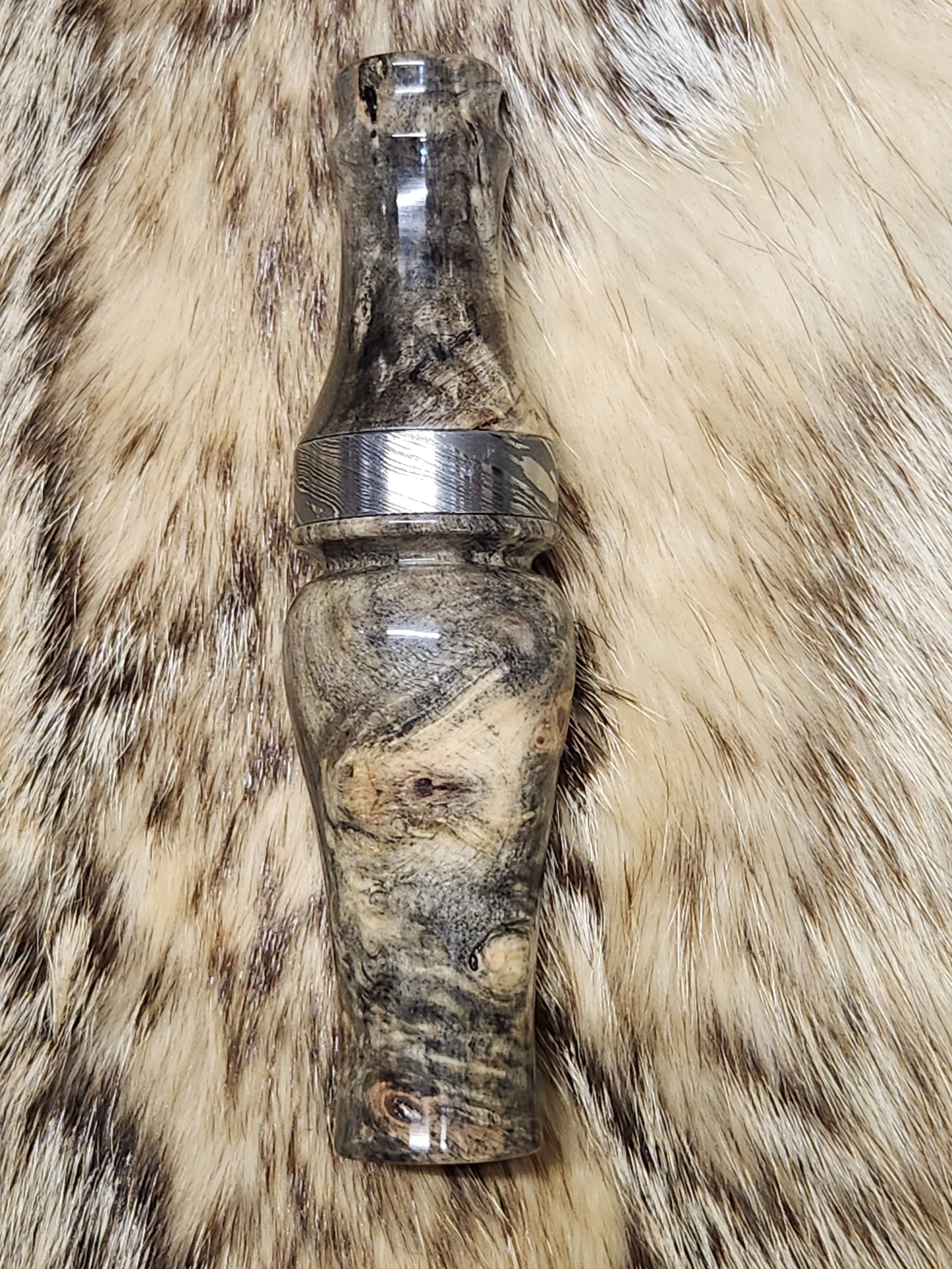 Stabilized buckeye burl wood double Reed Duck Call cocobolo wood tone board