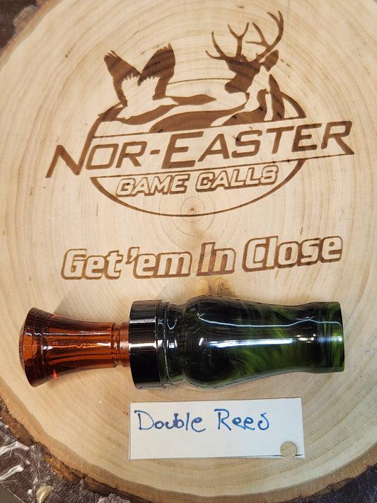 Double reed acrylic duck call semi clear smoke