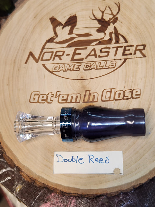 Double reed acrylic duck call semi clear smoke
