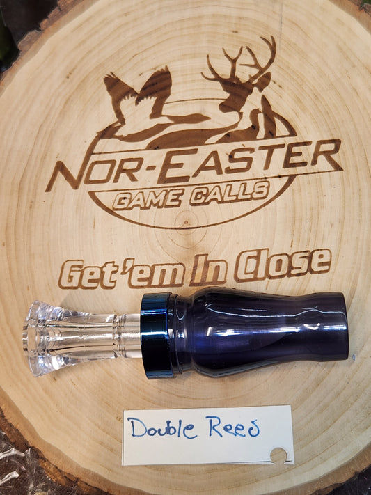 Acrylic double reed duck call semi clear smoke