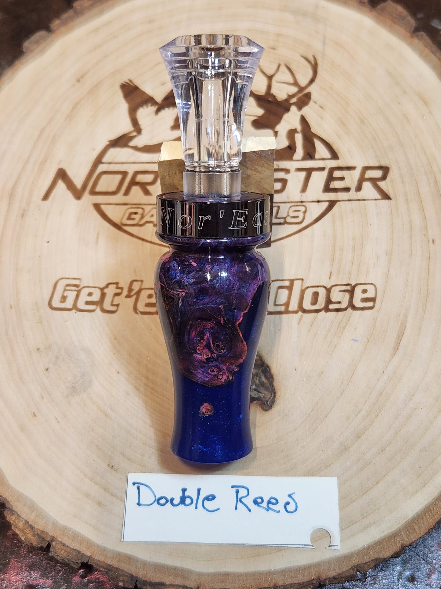 English chestnut burl wood double Reed Duck Call