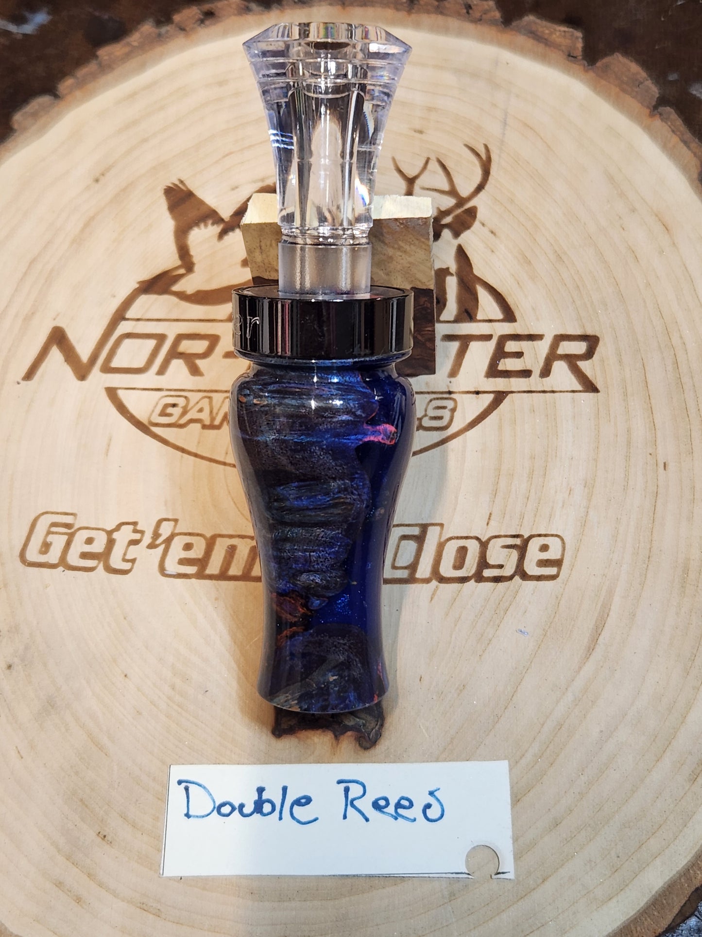 Amboyna burl wood double Reed Duck Call