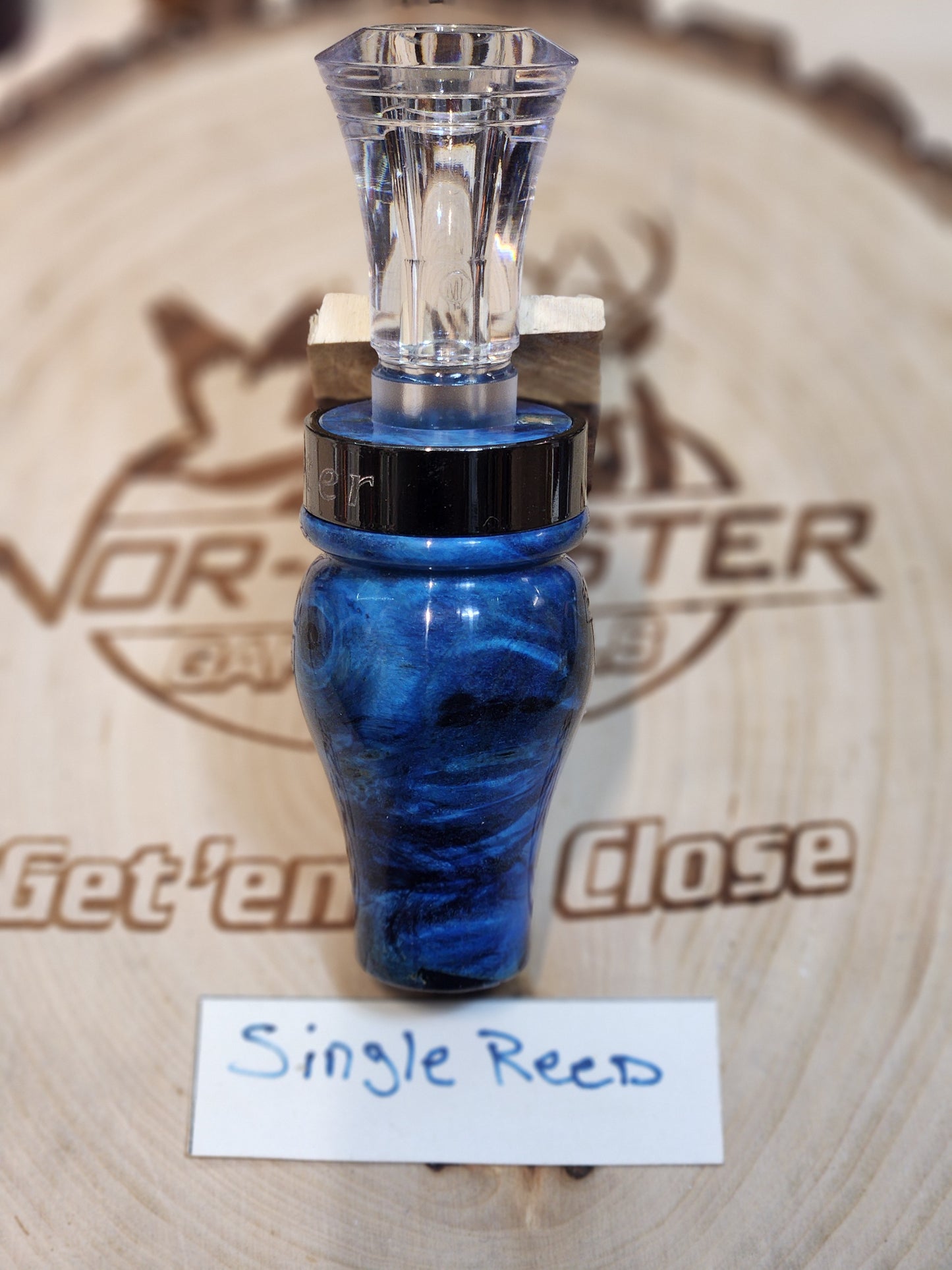 Amboyna burl wood single reed duck call