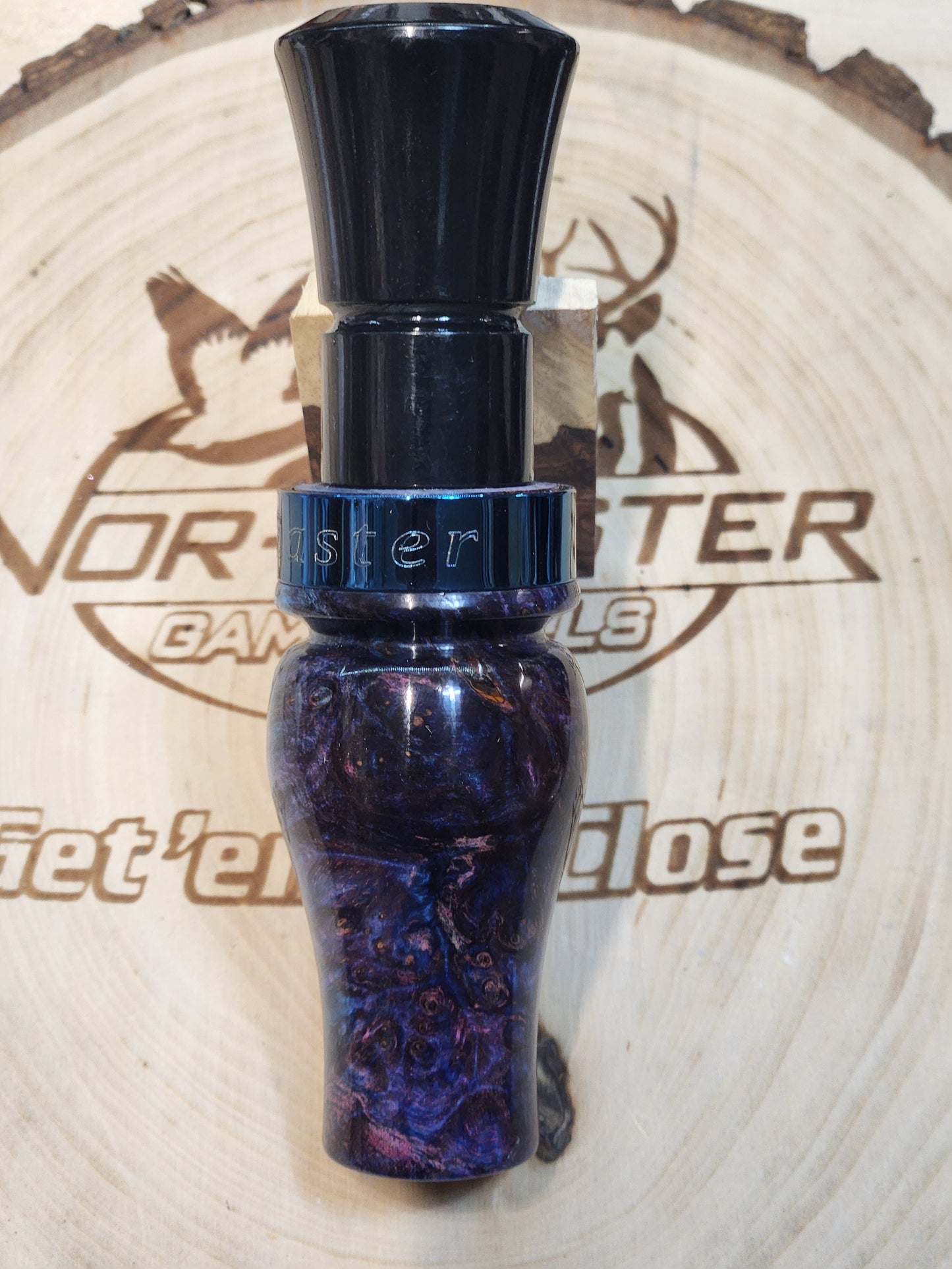 Amboyna burl wood short reed goose call