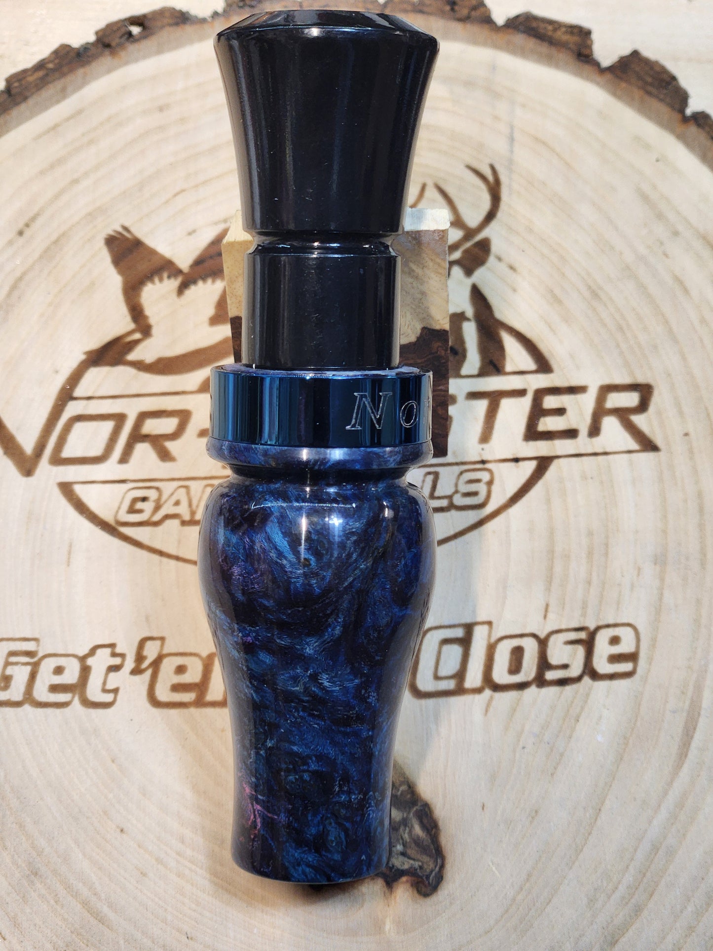 Amboyna burl wood short reed goose call