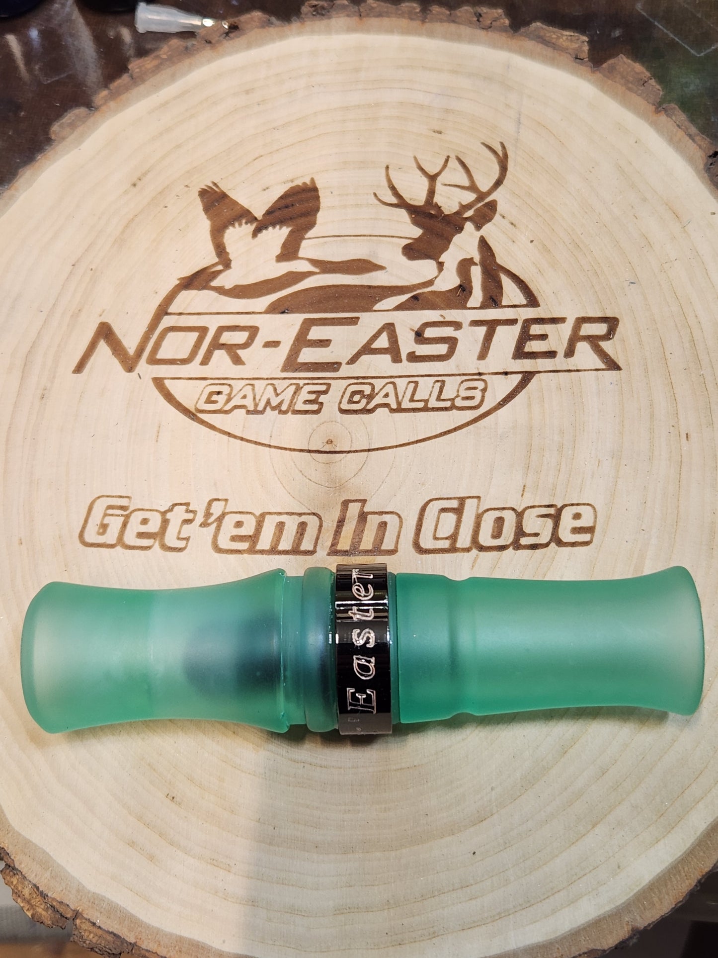 Crystal teal short reed goose call