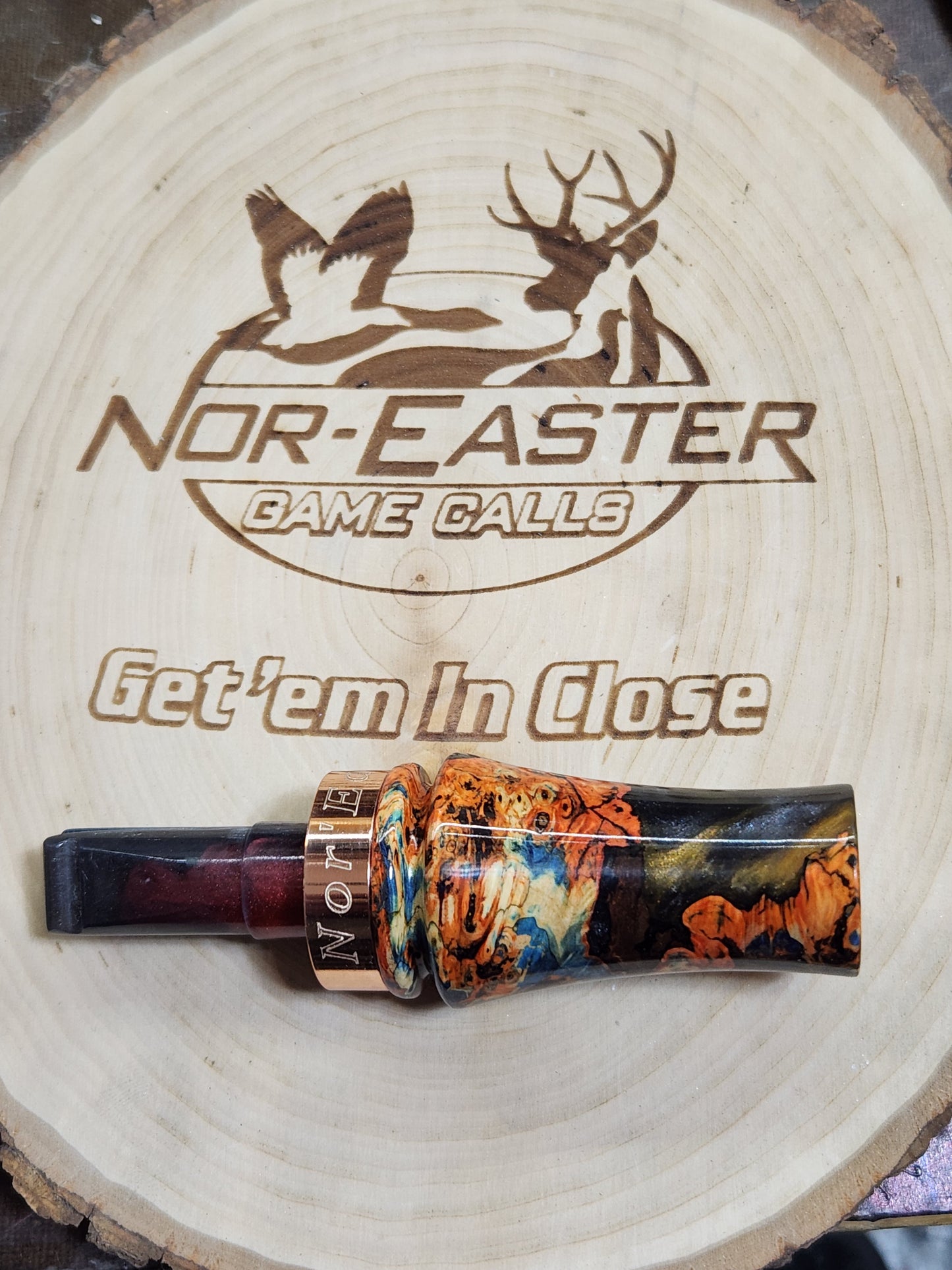Crow call English chestnut Burl Wood Locator call