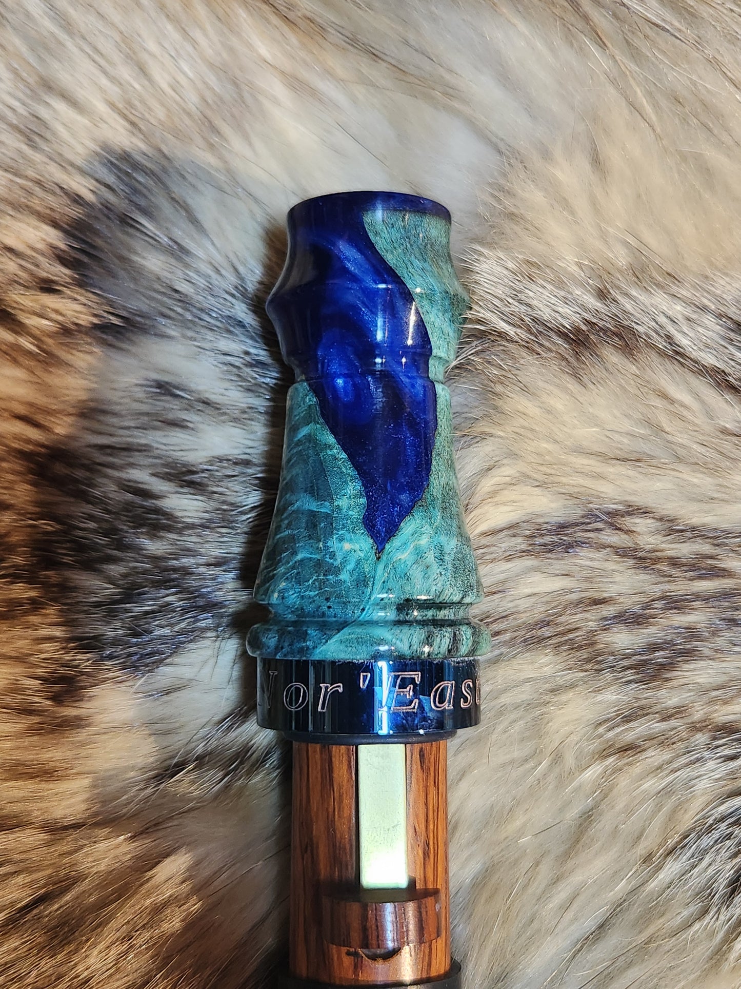 Boxelder burl in resin adjustable deer grunt call