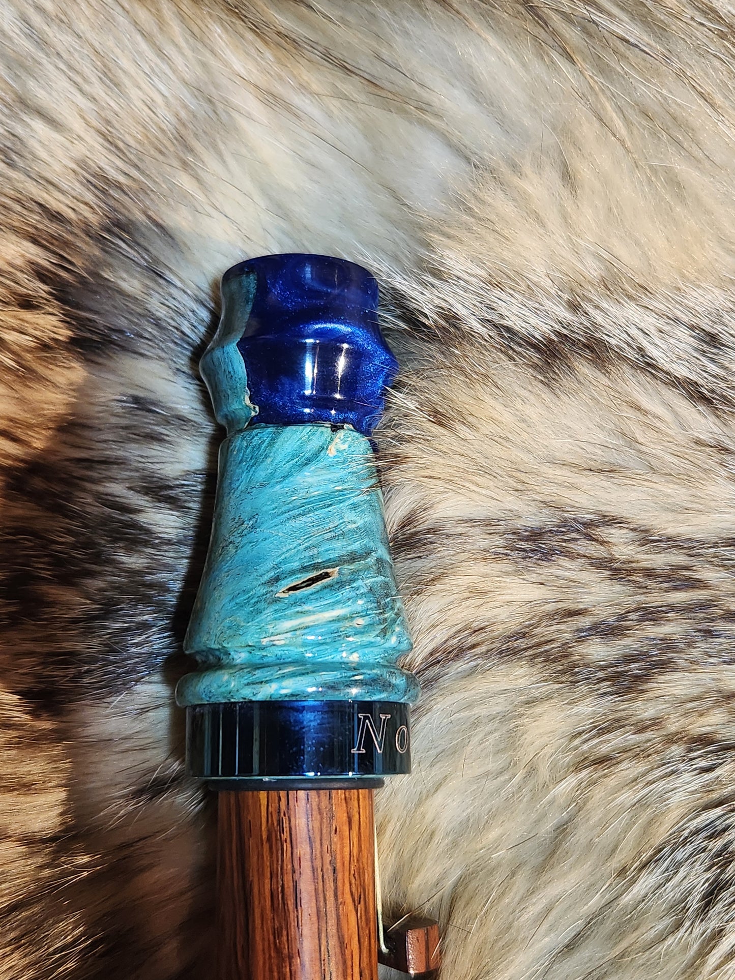 Boxelder burl in resin adjustable deer grunt call