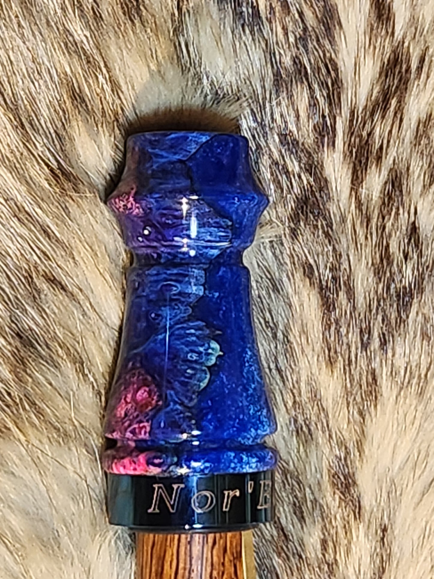 Amboyna burl wood in resin adjustable deer grunt call