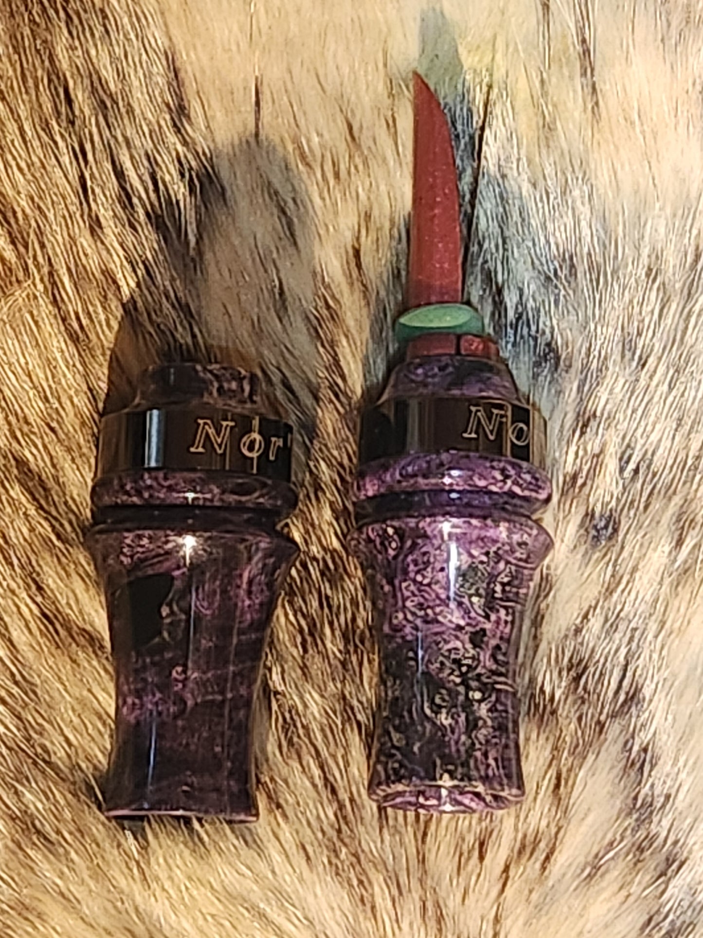 Boxelder burl wood Coyote open reed howler with rabbit call coaxer