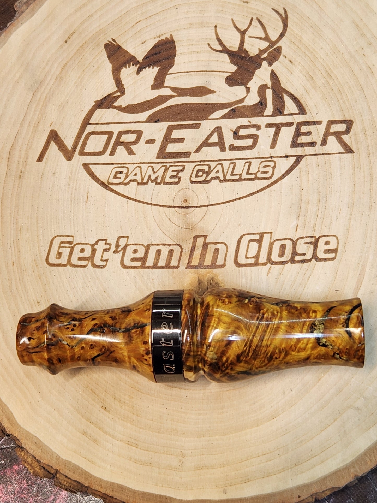 Chittum burl in resin double Reed Duck Call