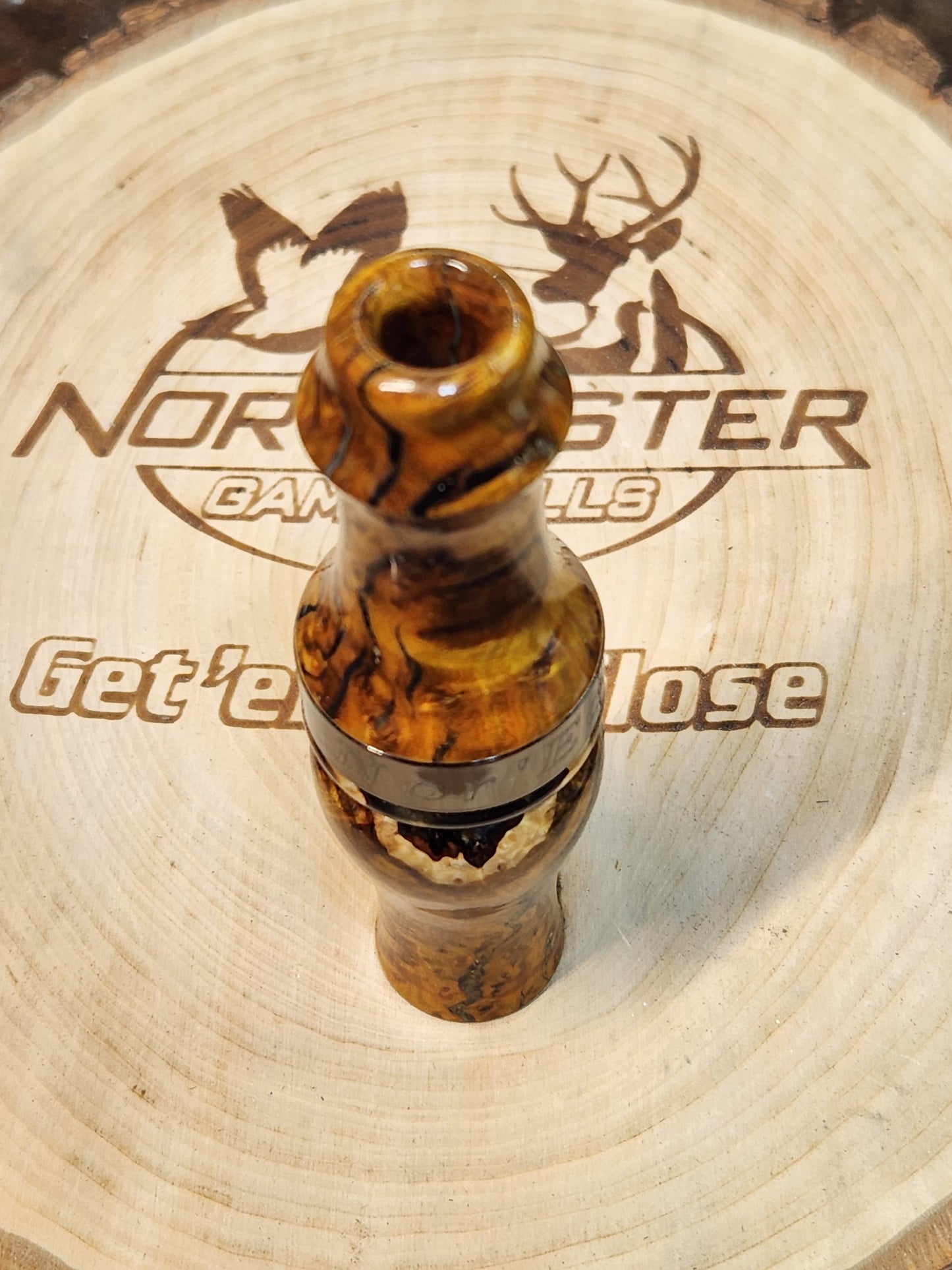 Chittum burl in resin double Reed Duck Call