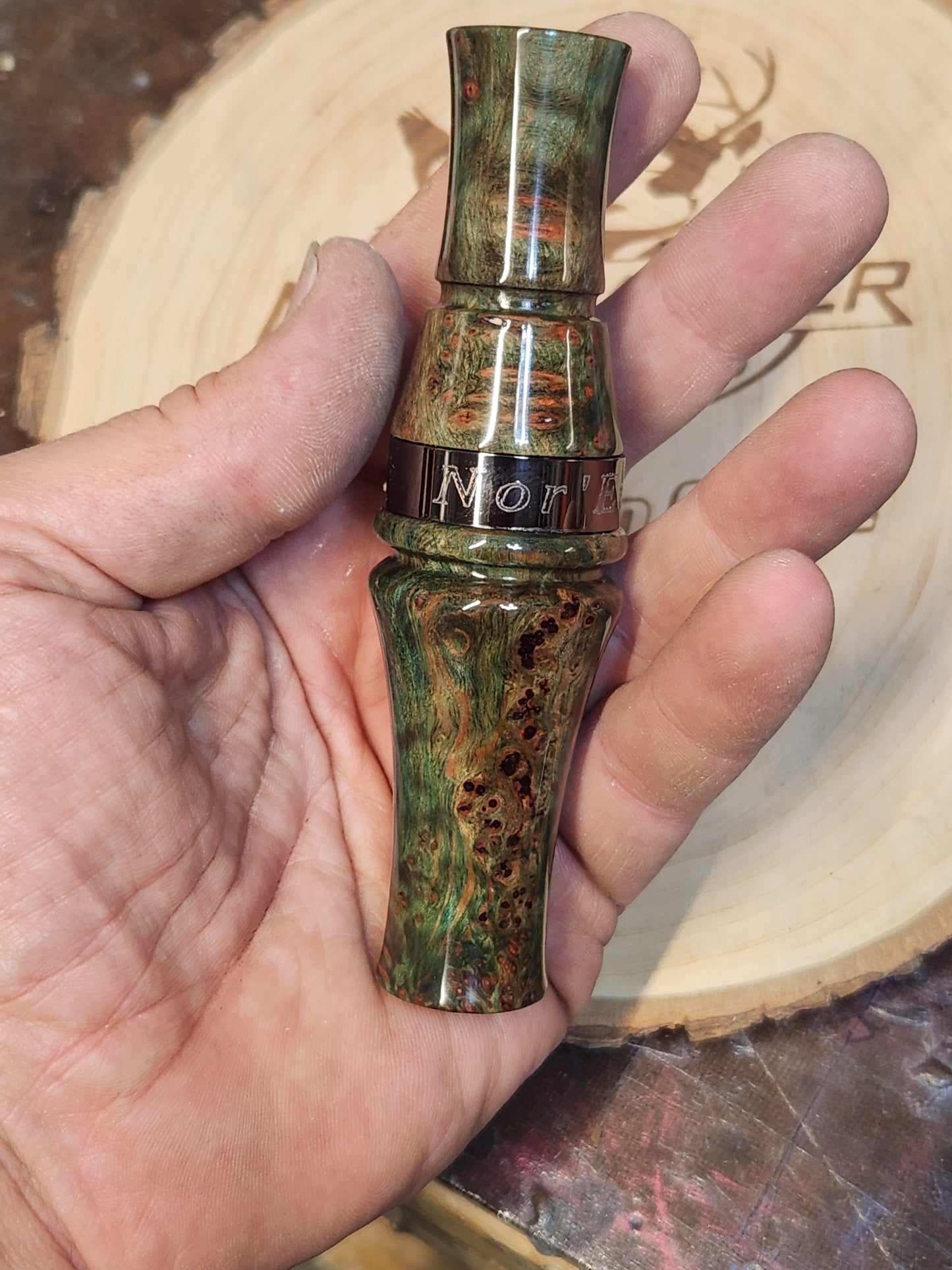 Redwood lace burl short reed goose call